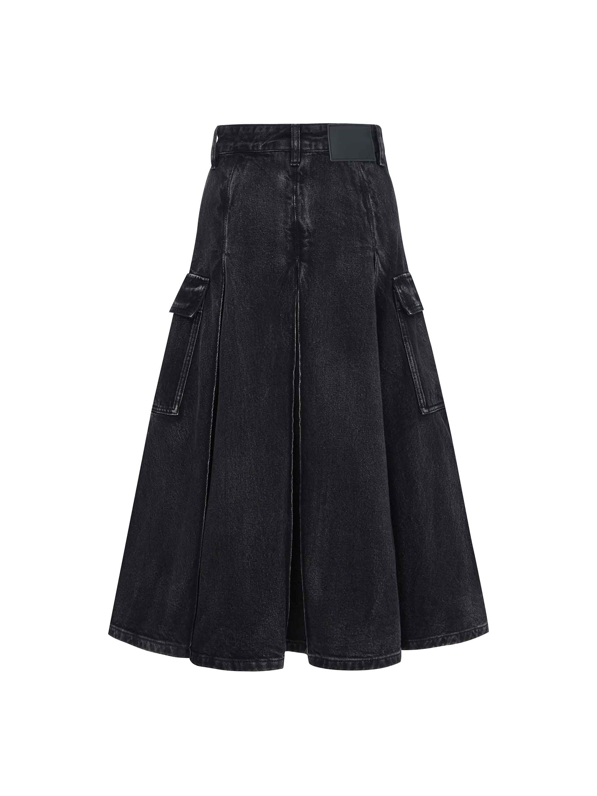 A-line Denim Midi Skirt - Image 5