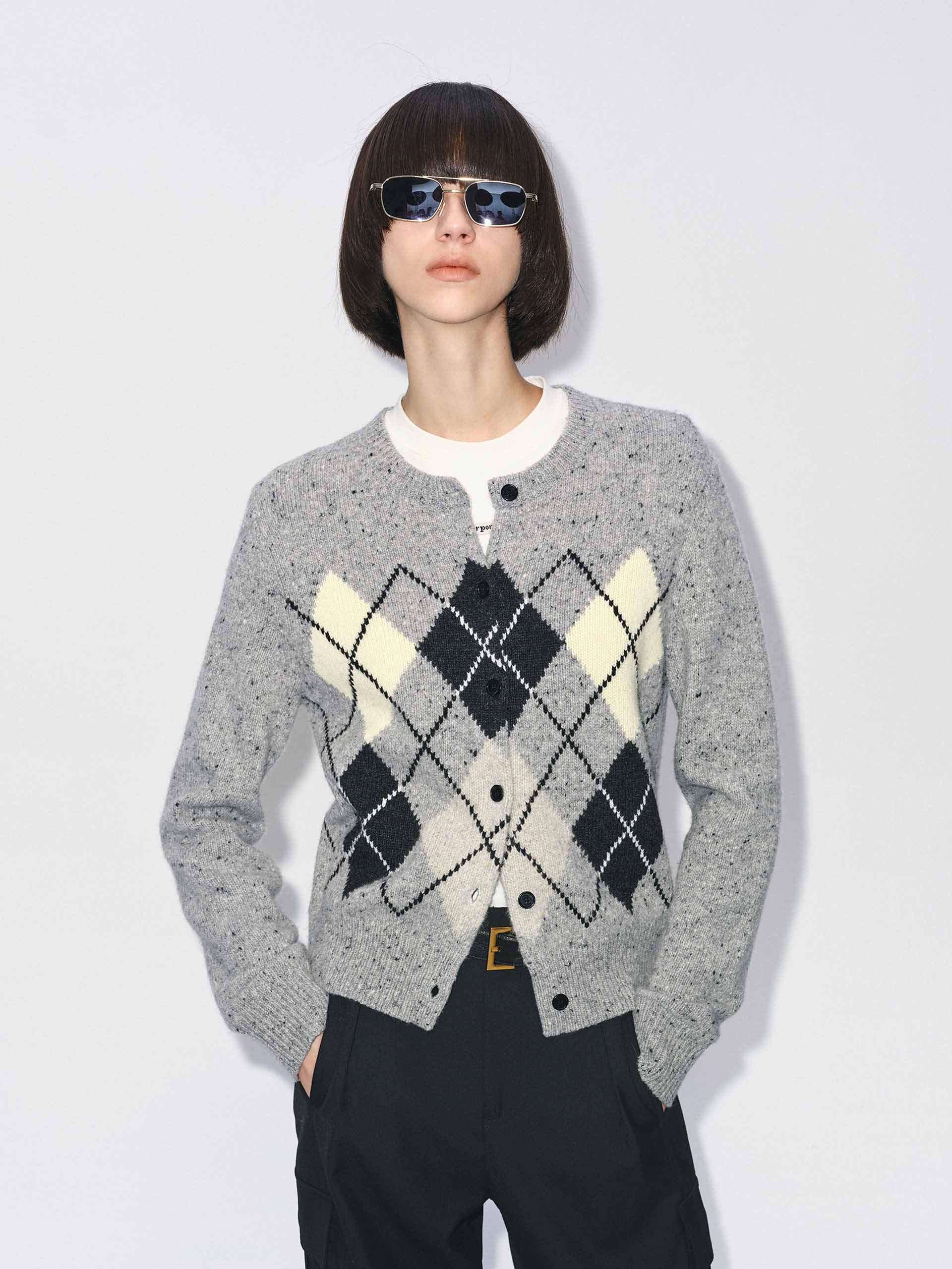 Argyle Button Cardigan - Image 3