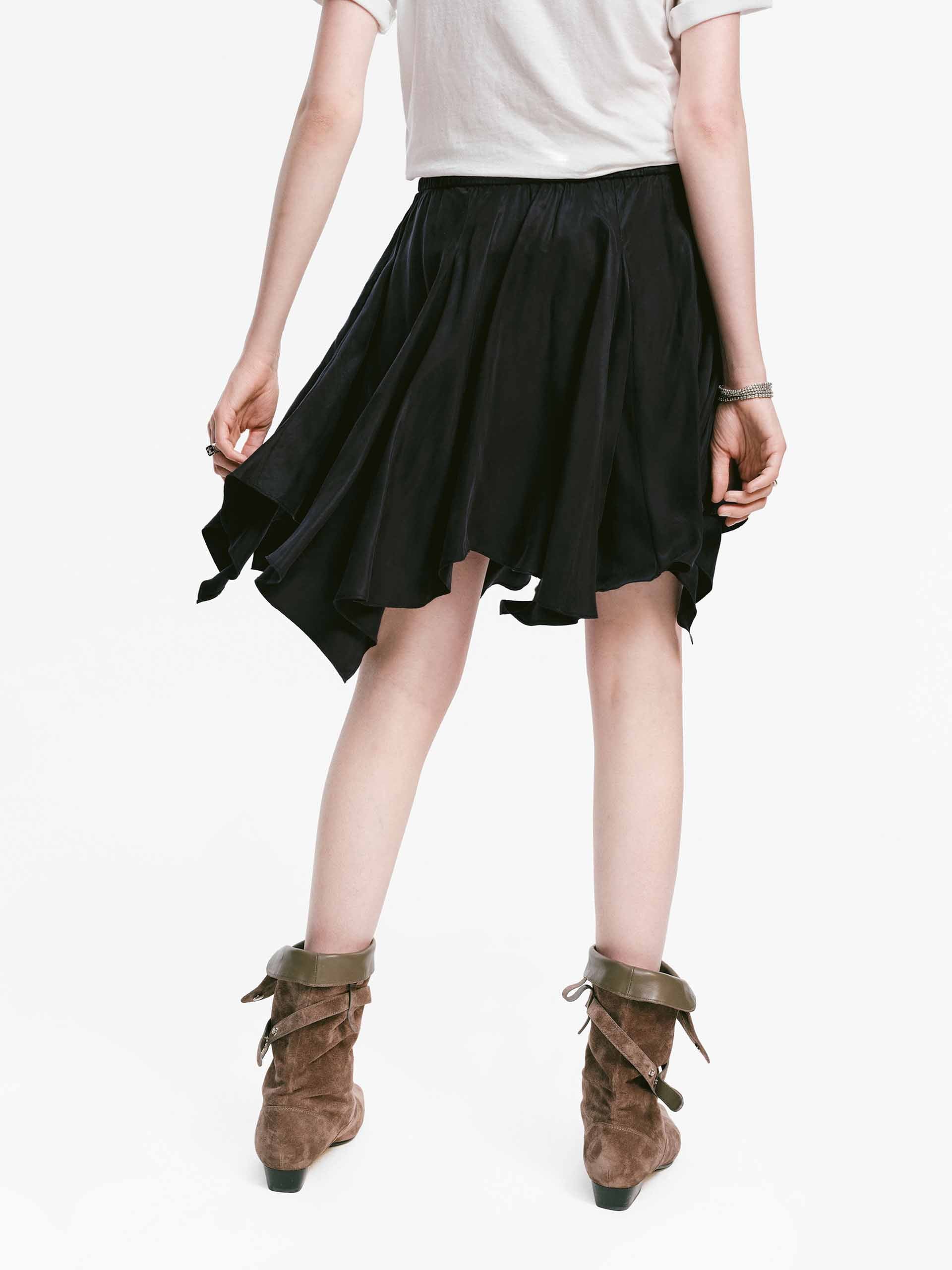 Asymmetric Hem Flowy Skirt - Image 3