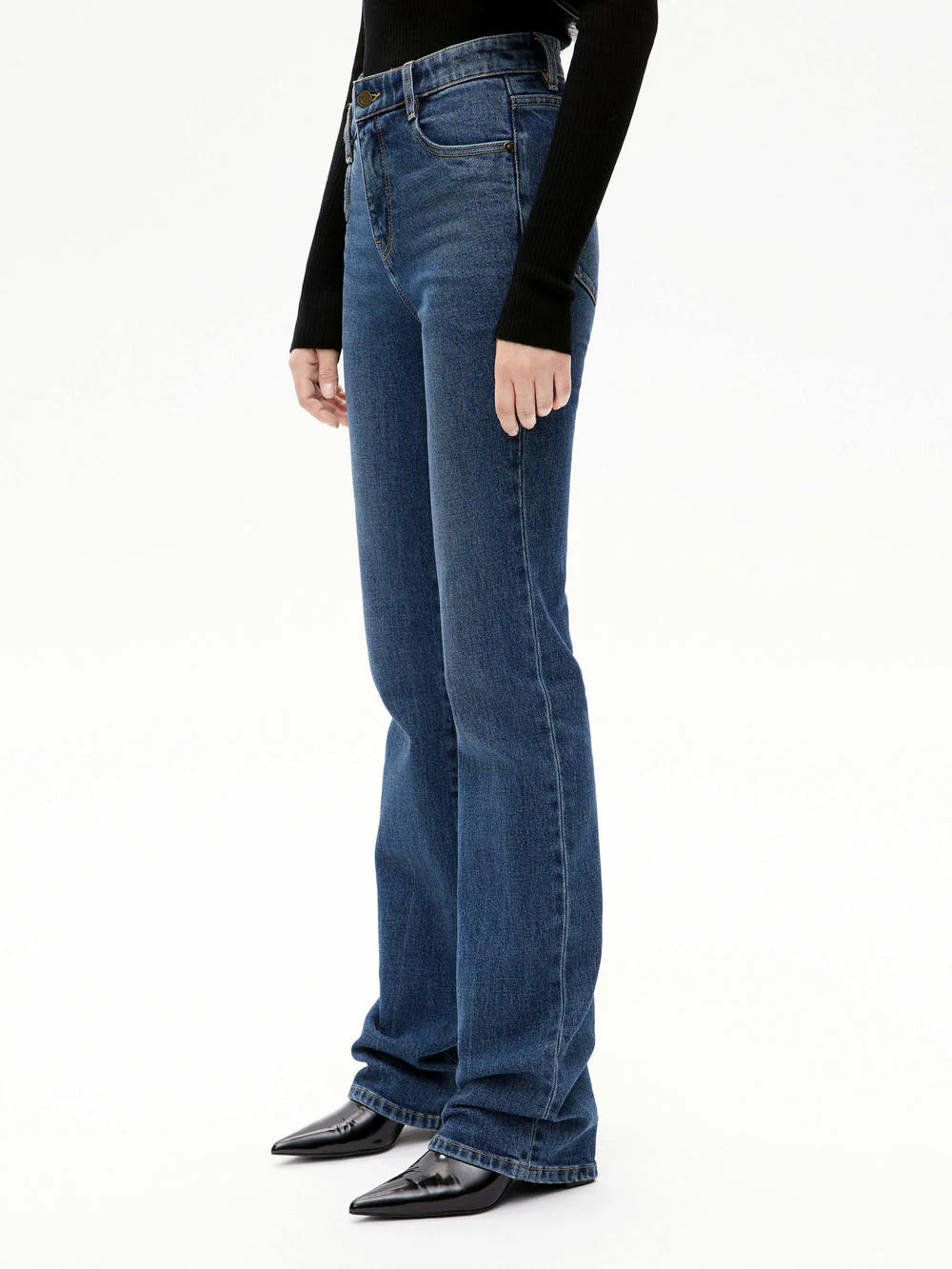 Asymmetric Waist Straight Jeans - Image 7