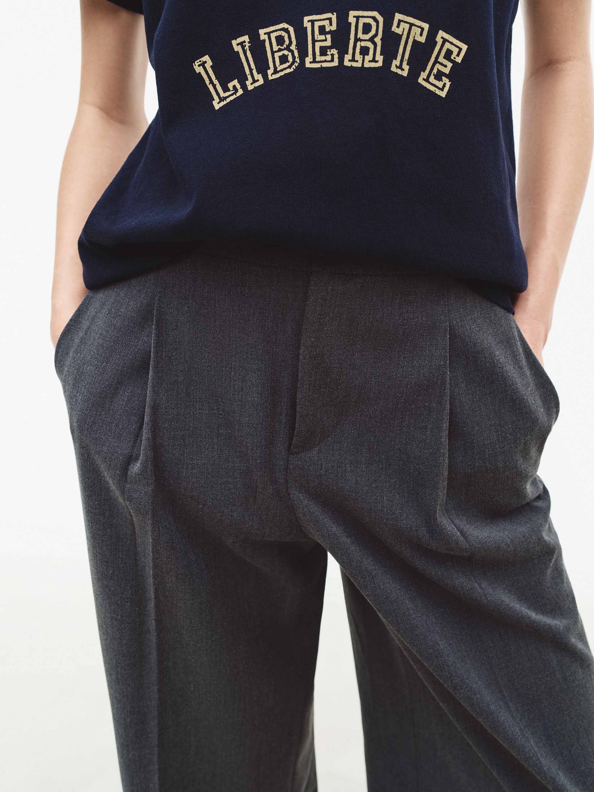 Back Buckle Draped Trousers - Image 7