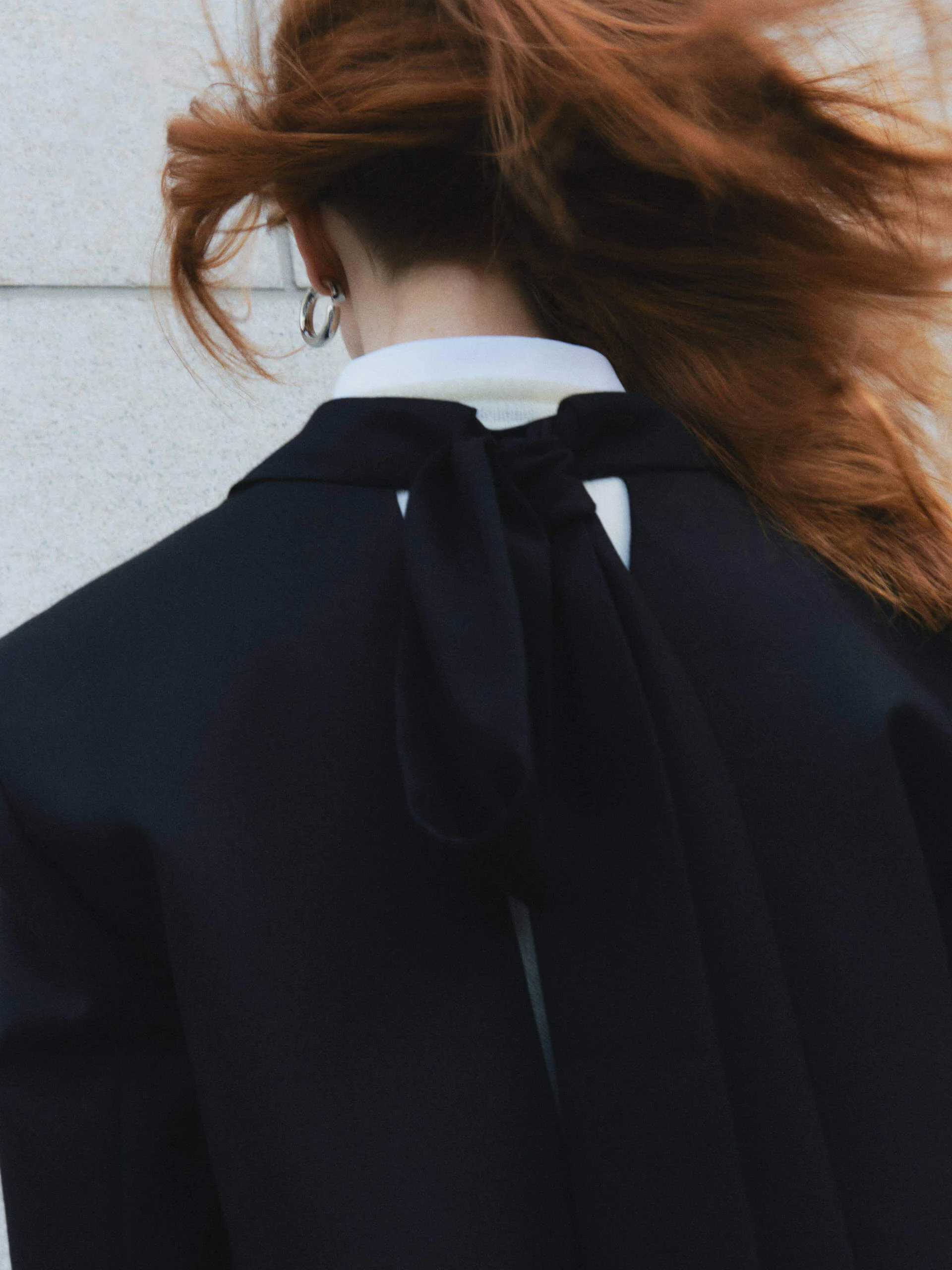 Back Cutout Tie Blazer - Image 3