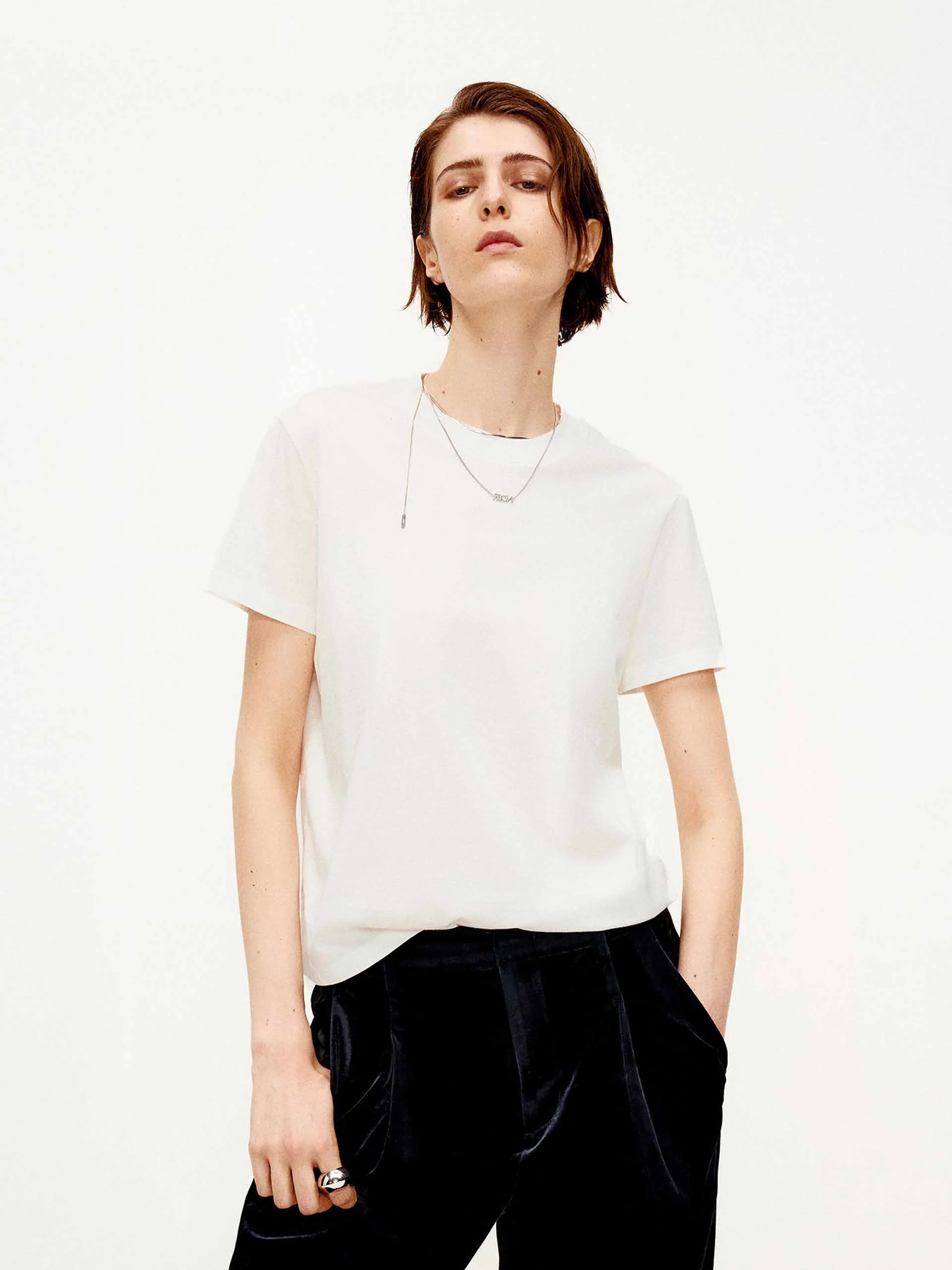 Back Seams Cotton T-shirt