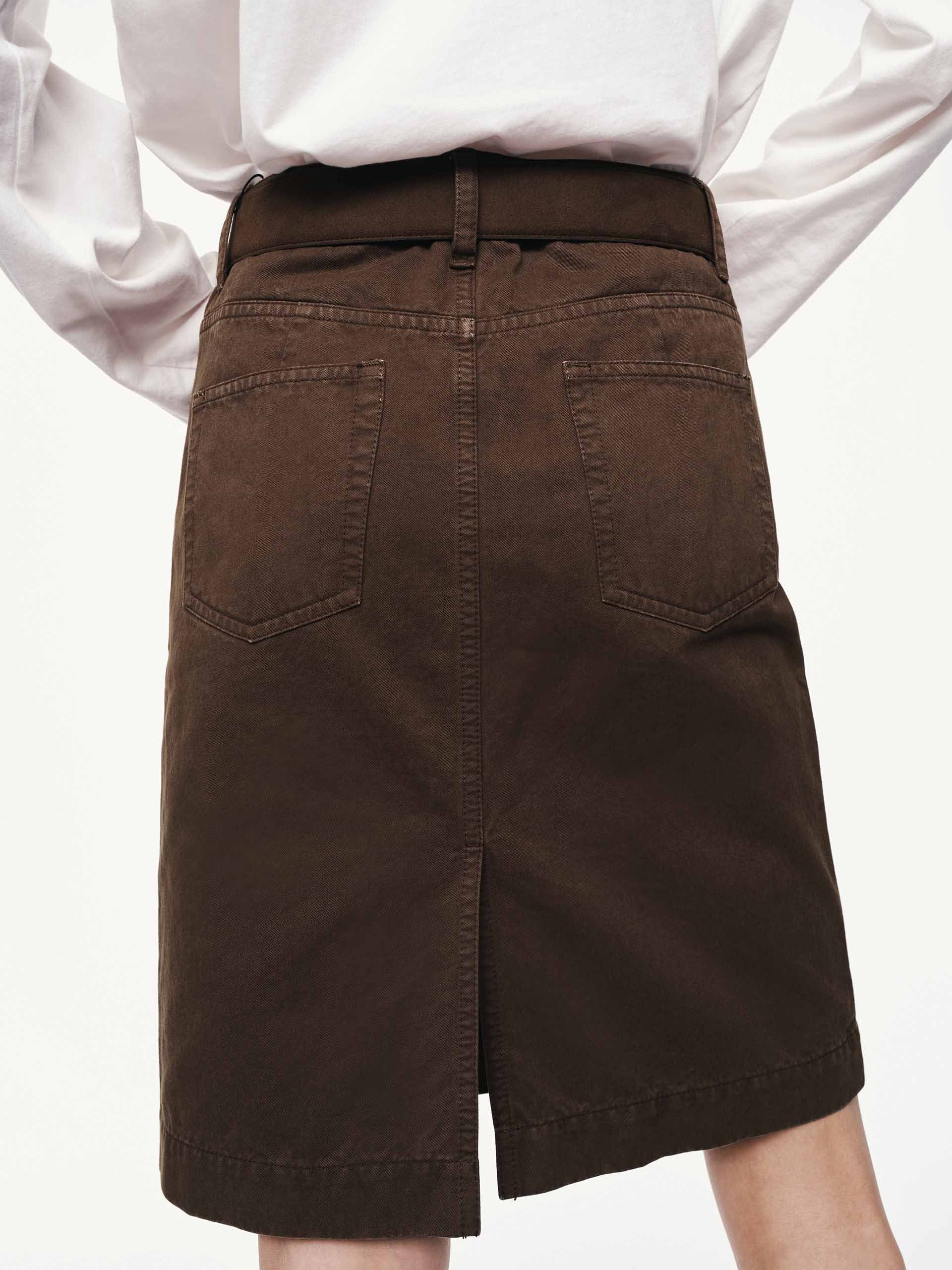 Back Slit Cotton Mini Skirt - Image 8
