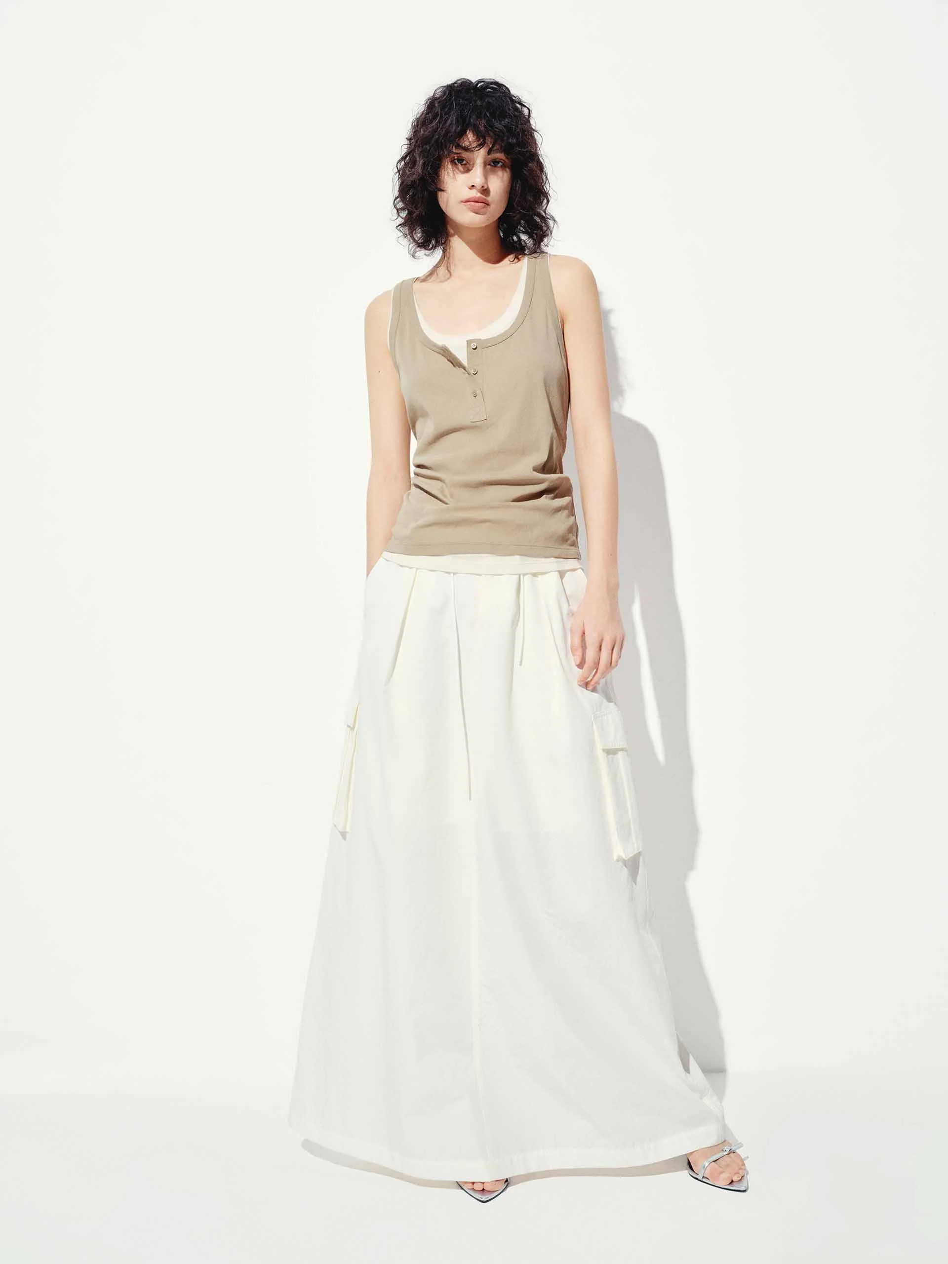 Back Slit Drawstring Skirt - Image 2