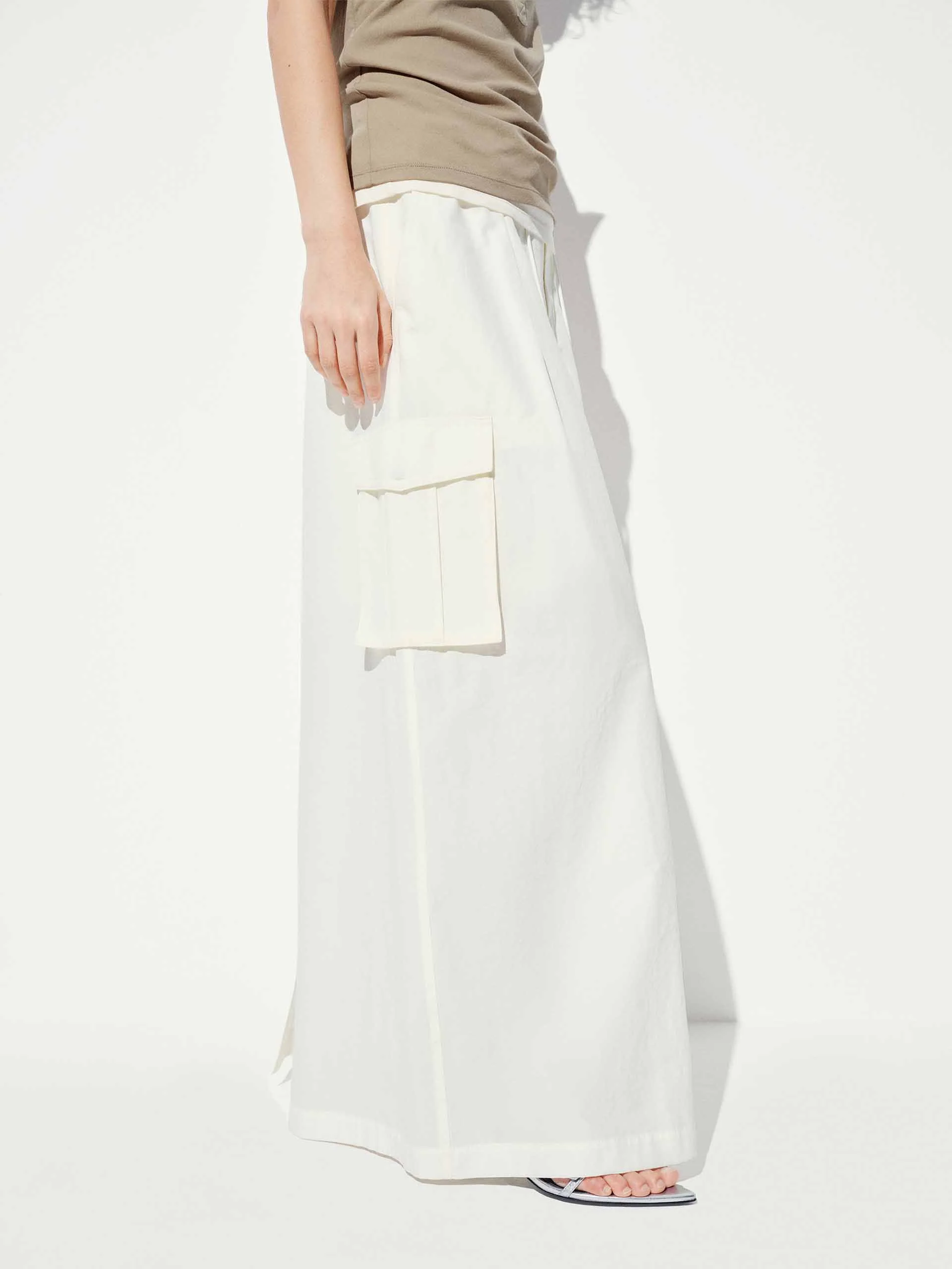 Back Slit Drawstring Skirt - Image 3