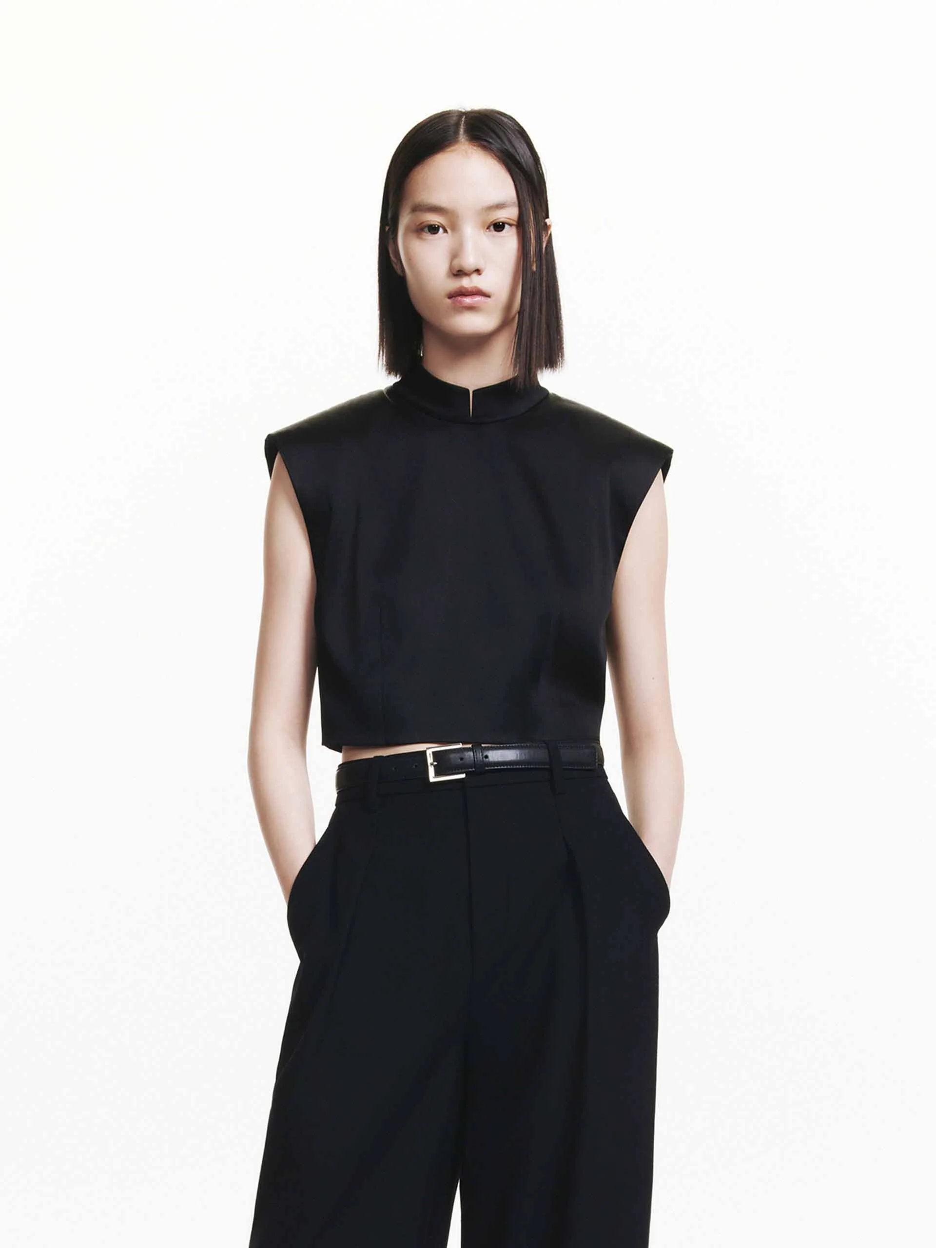 Back Zip Cropped Top