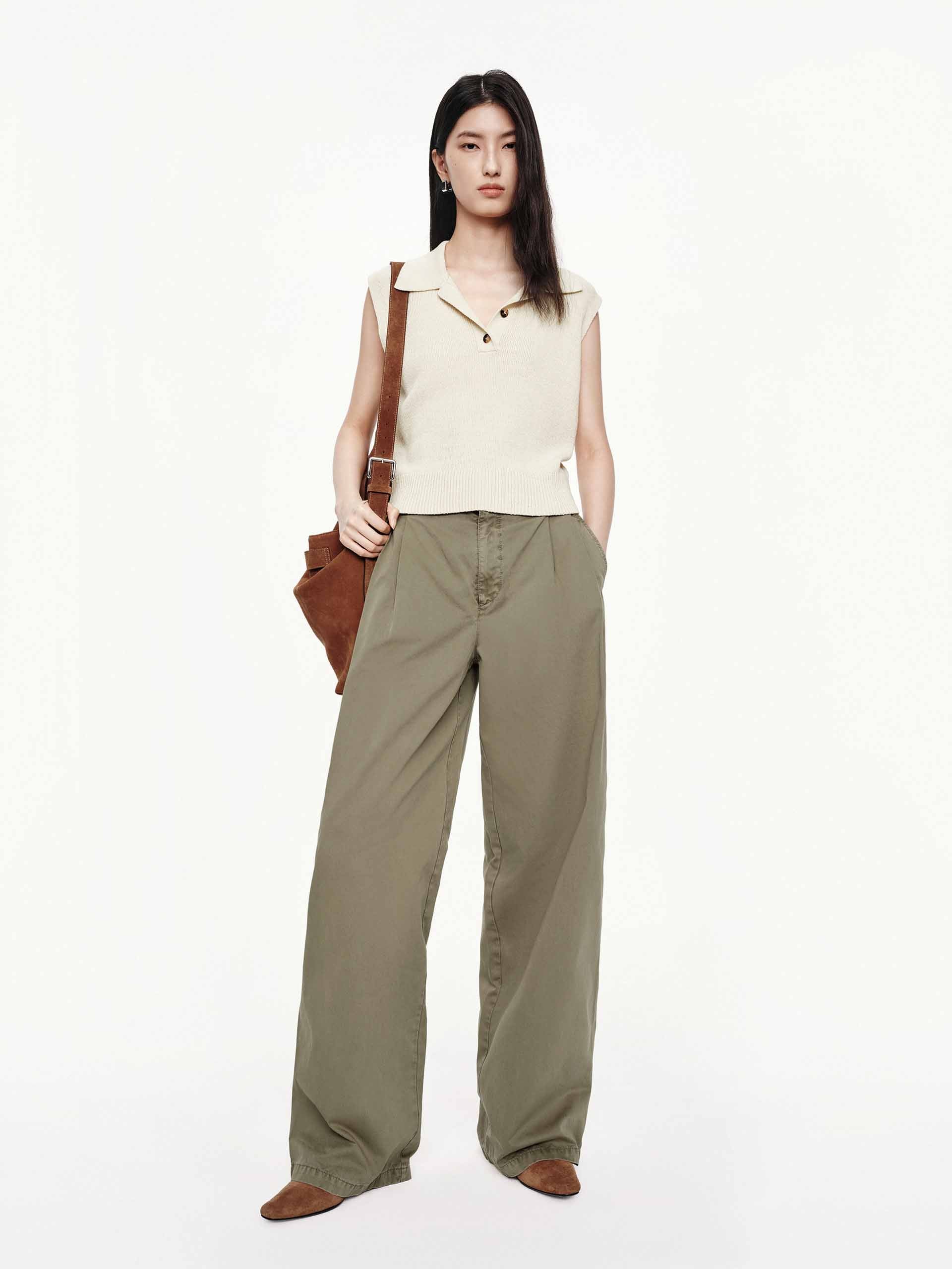 Barrel Leg Pleated Trousers - Image 2
