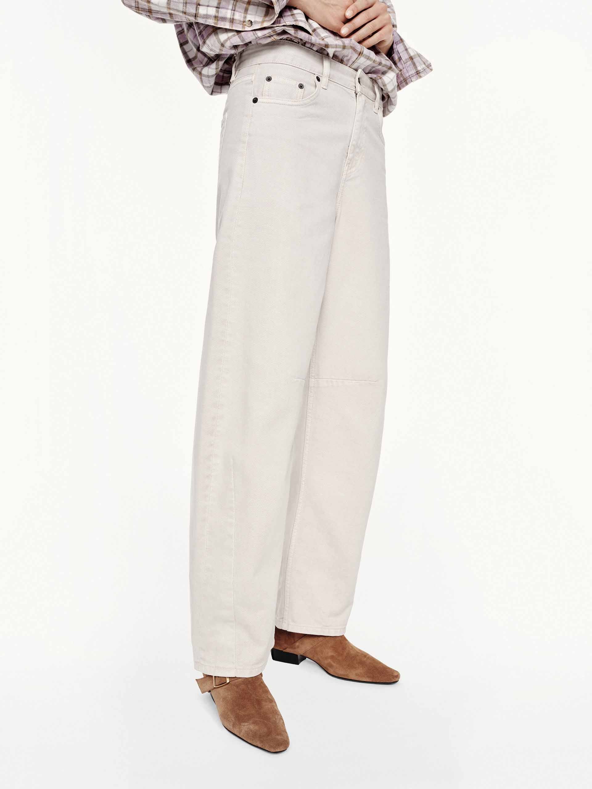 Barrel Leg White Jeans - Image 3