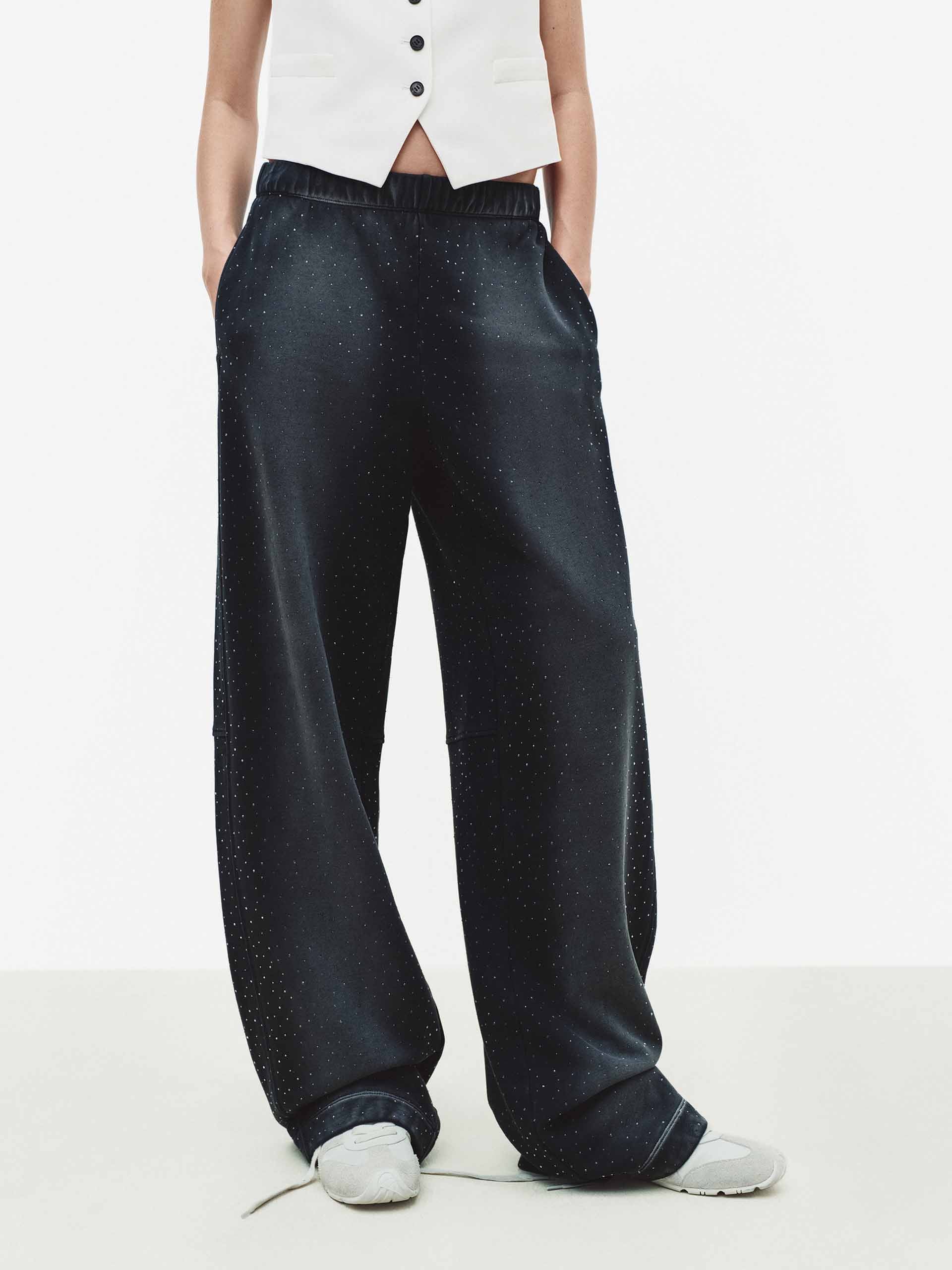 Beaded Detail Cotton Pants