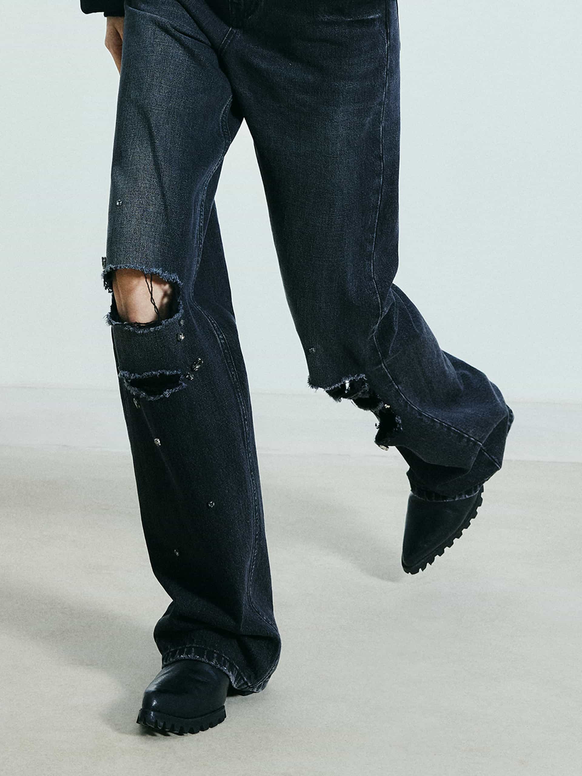 Beading Detail Ripped Jeans - Image 6