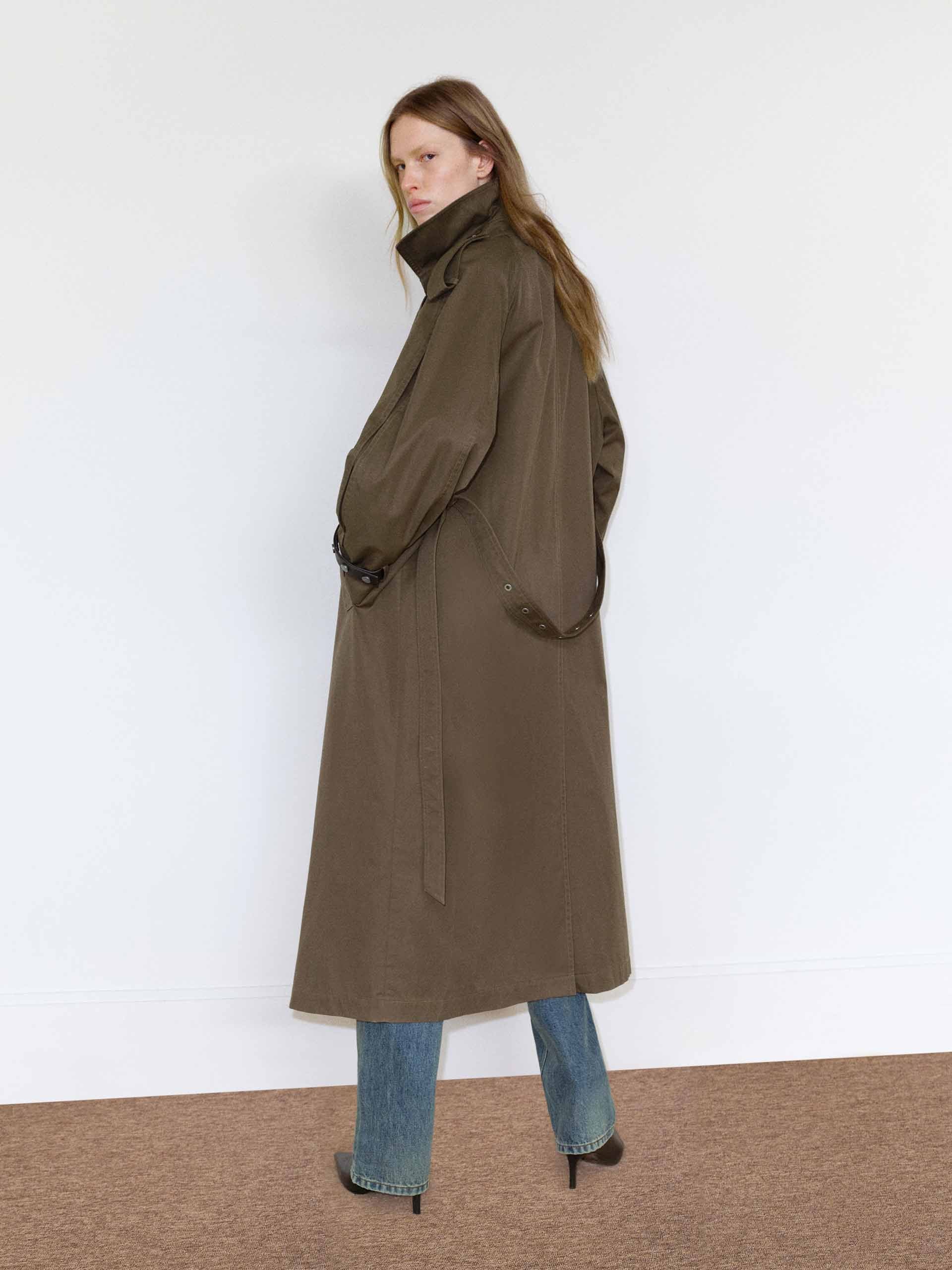 Belted Cotton Trench Coat - Image 3