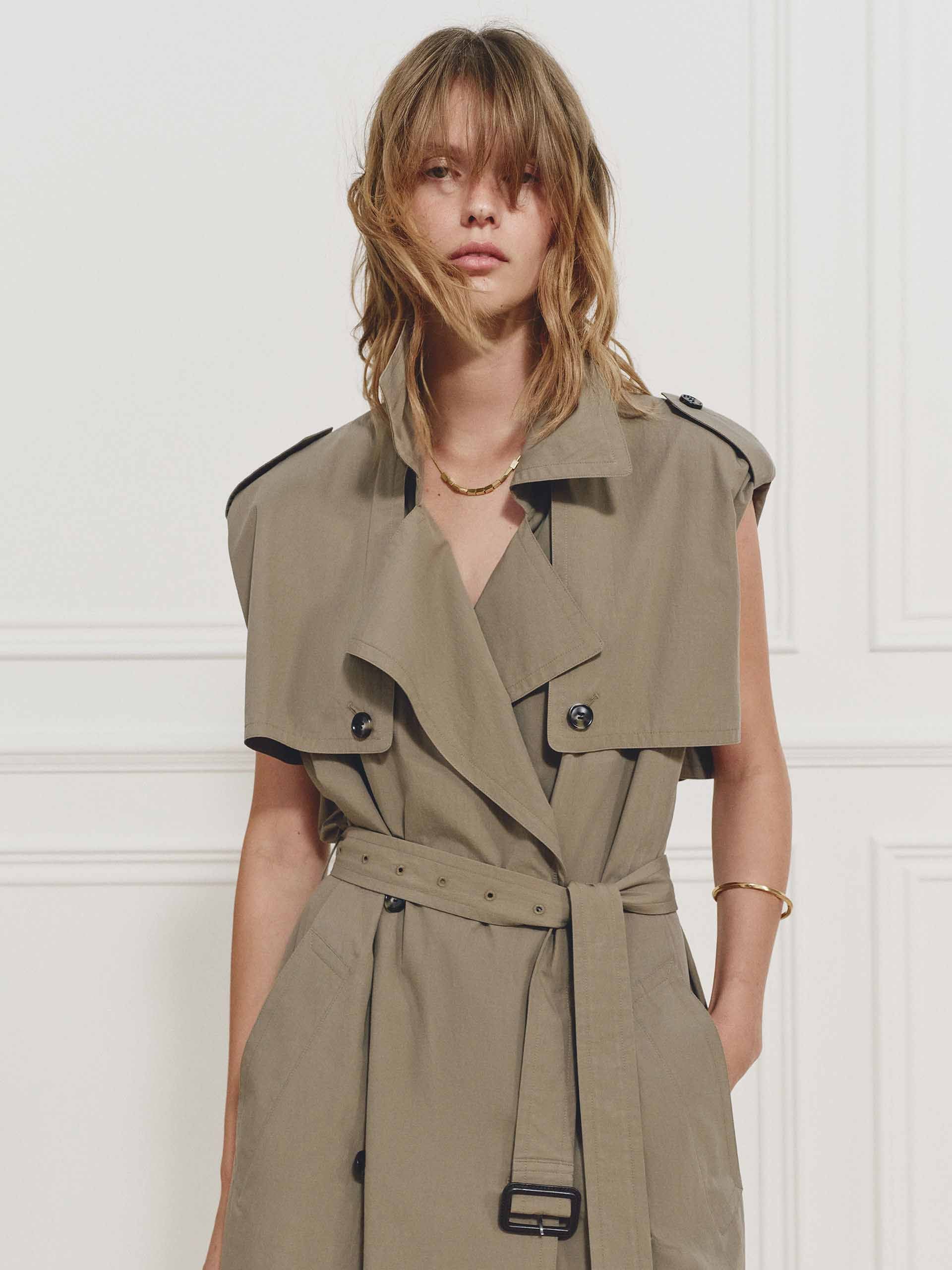 Belted Cotton Trench Dress - Image 6