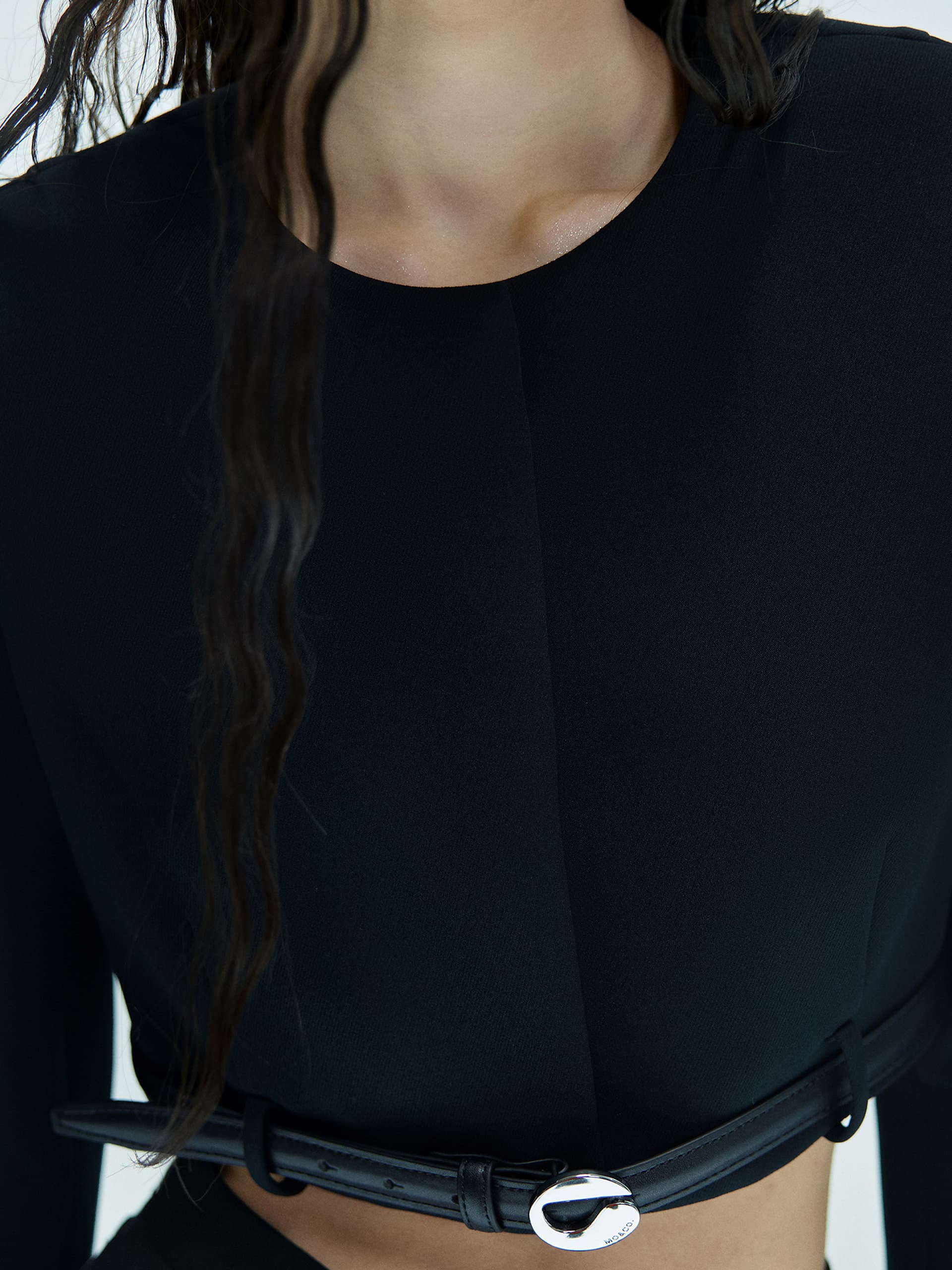 Belted Cropped Jacket - Image 7
