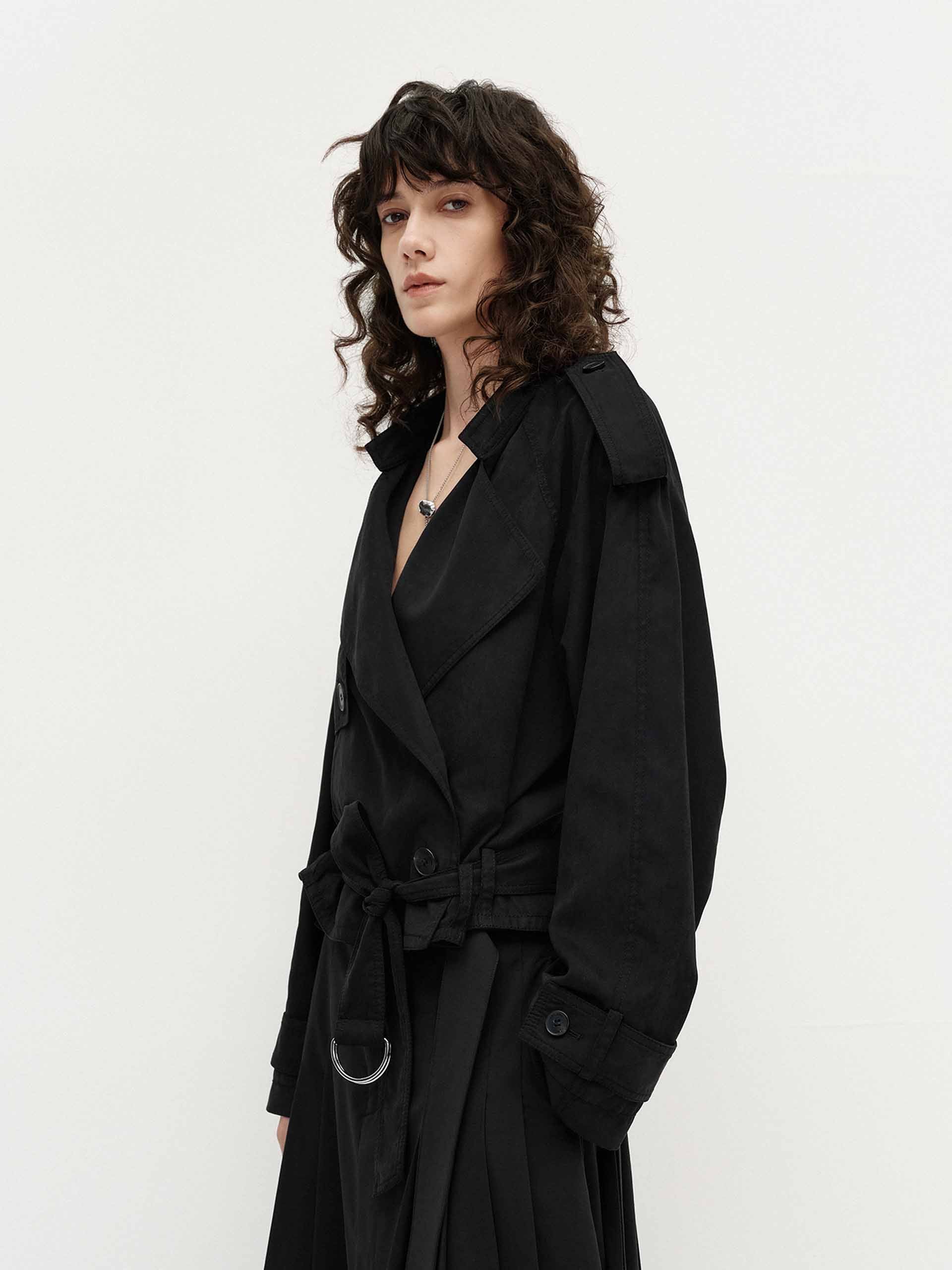 Belted Hem Loose Jacket - Image 6