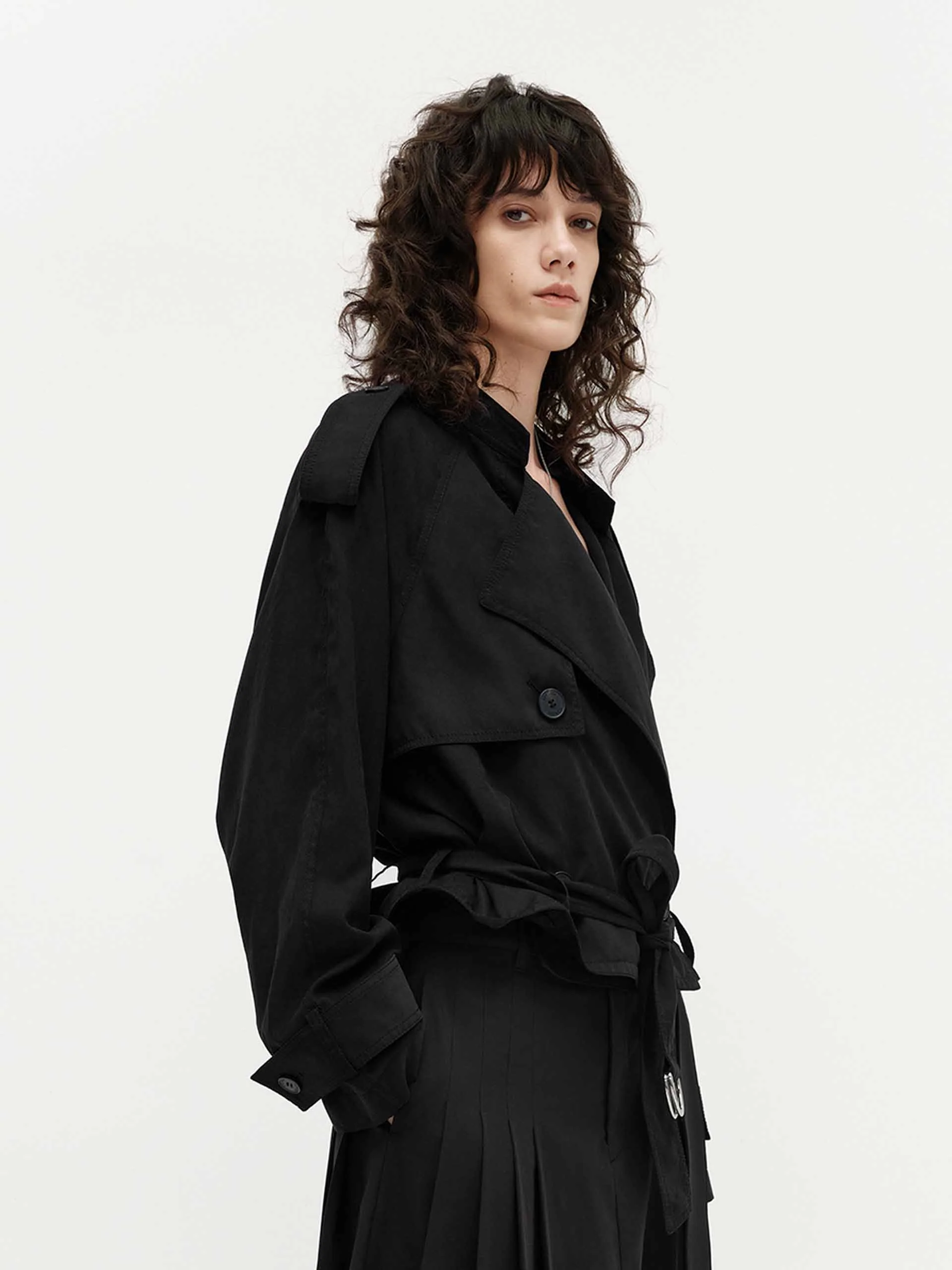Belted Hem Loose Jacket - Image 7