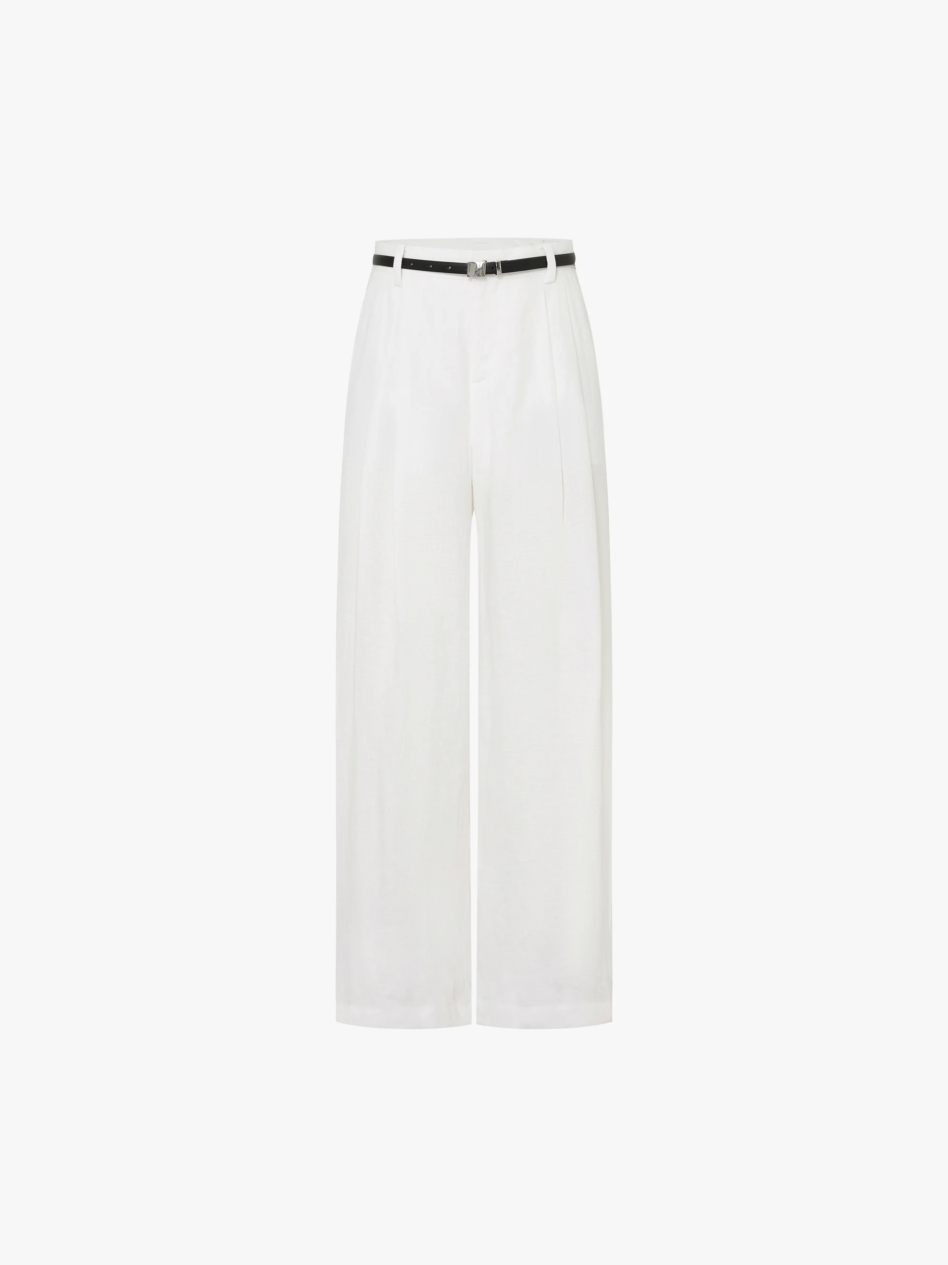 Belted Linen Straight Pants - Image 13