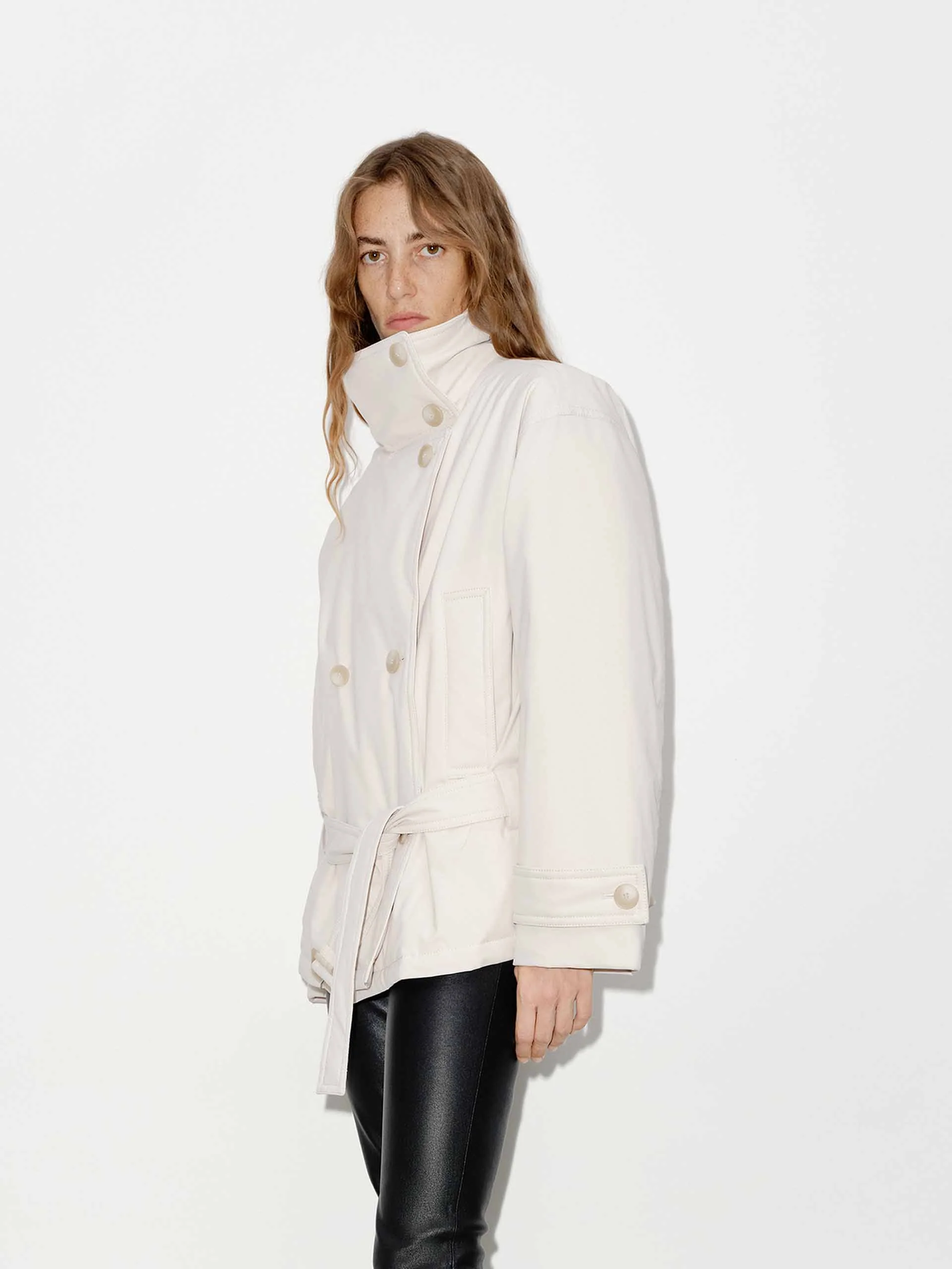 Belted Midi Length Down Jacket - Image 3