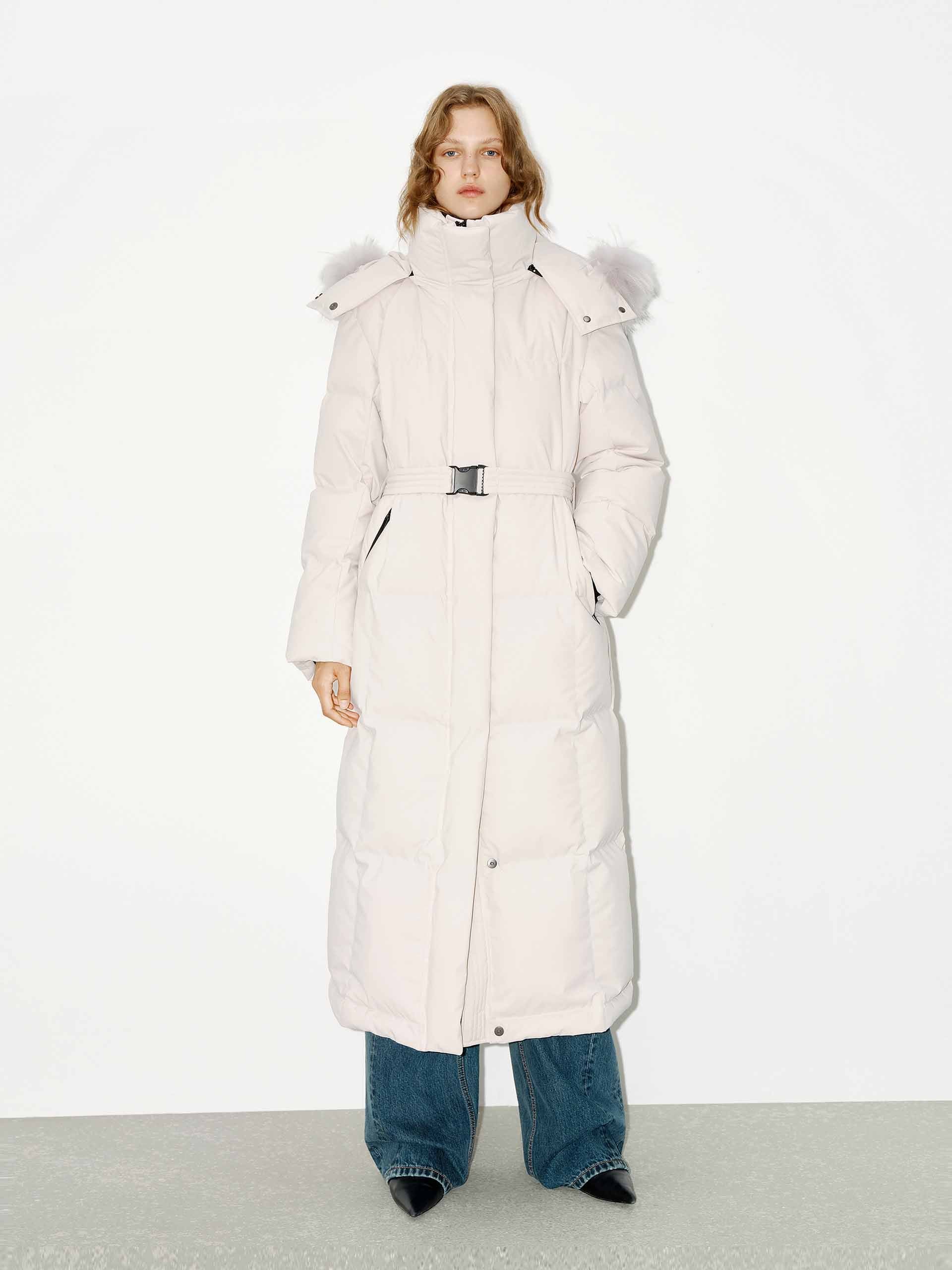 Belted Quilted Down Coat - Image 7