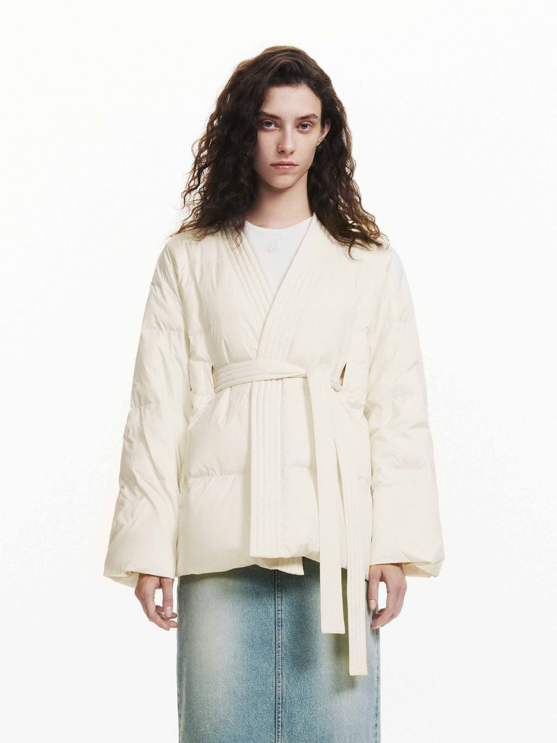 Belted Quilted Down jacket