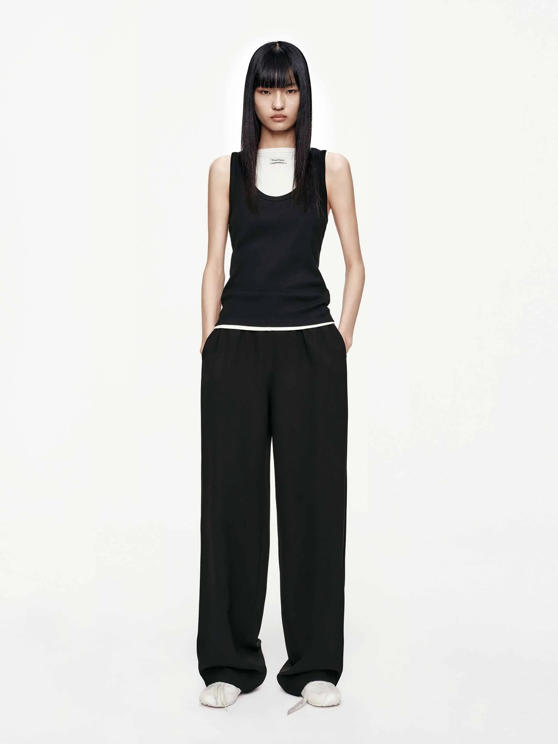 Black Relaxed Straight Trousers - Image 2