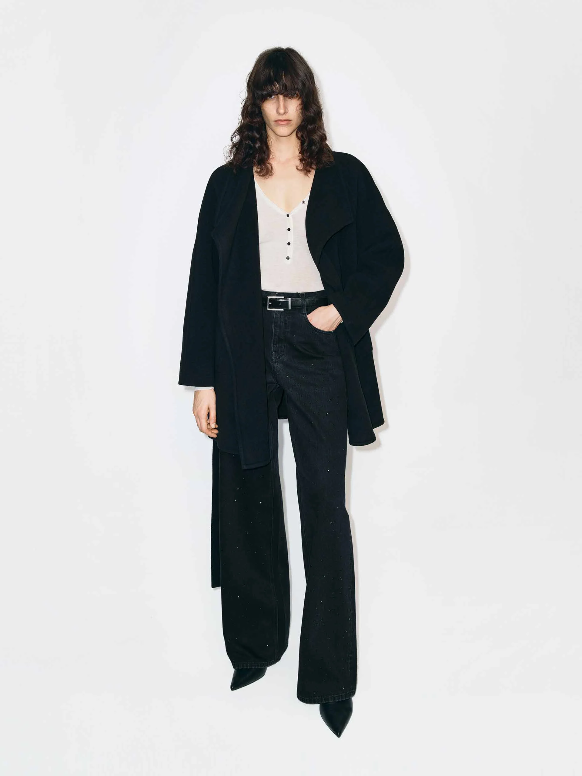 Black Rhinestone Straight Jeans - Image 2