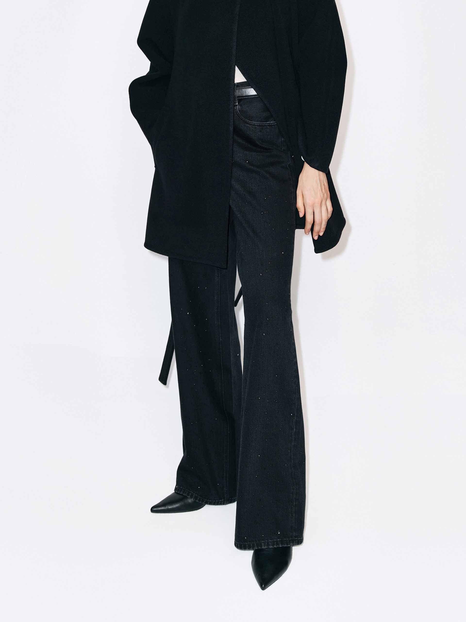 Black Rhinestone Straight Jeans - Image 7