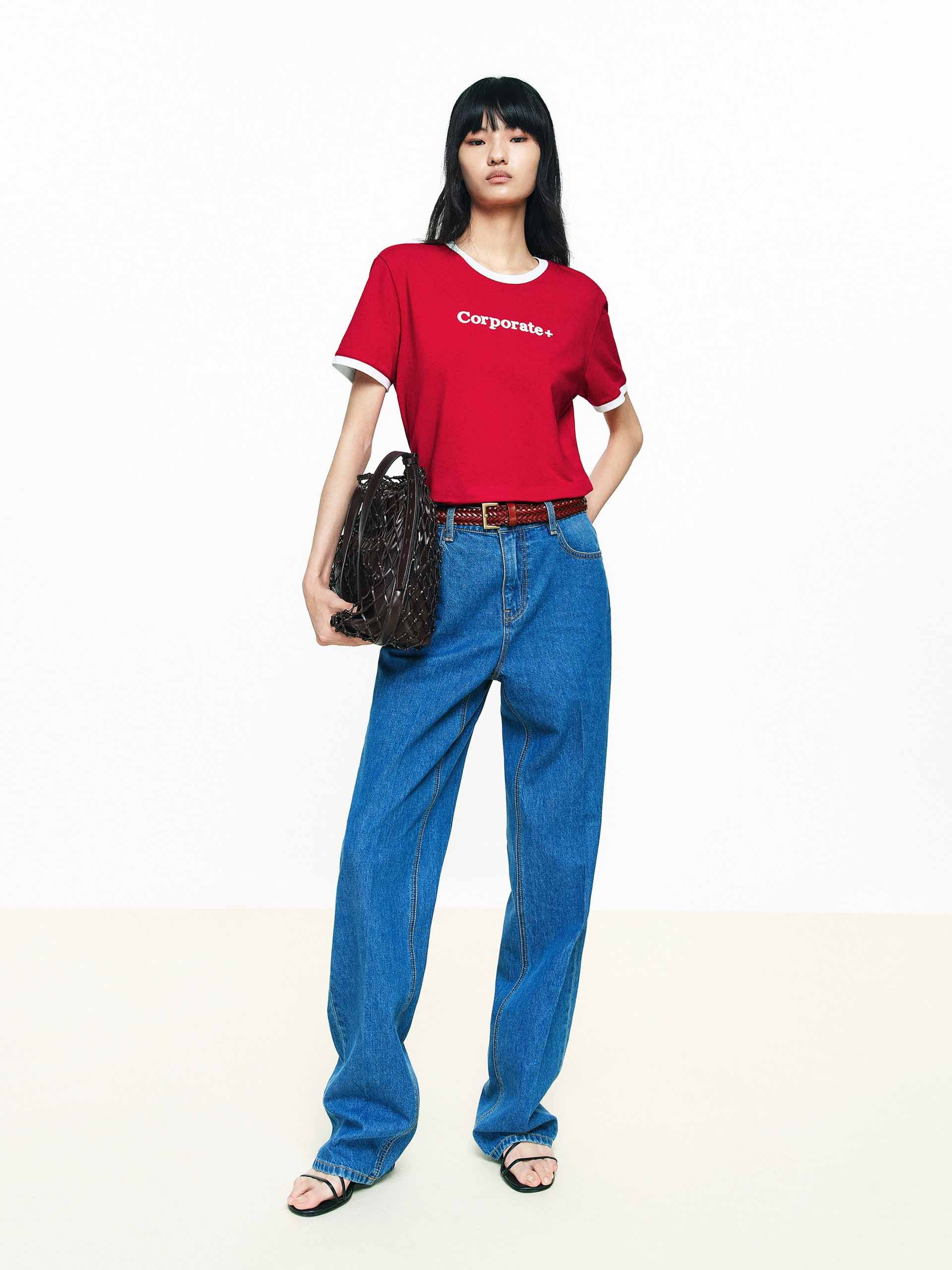 Blue Cotton Straight Jeans - Image 2