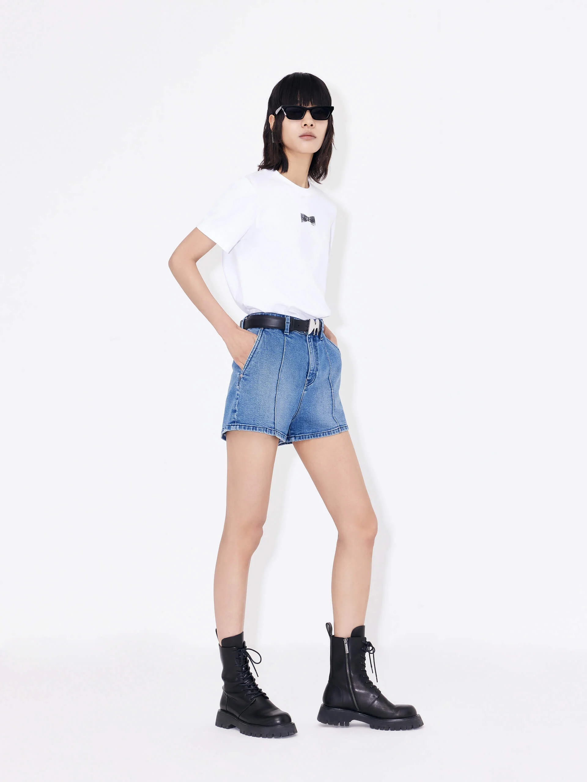 Bowknot Pattern Cotton Blend T-Shirt - Image 7