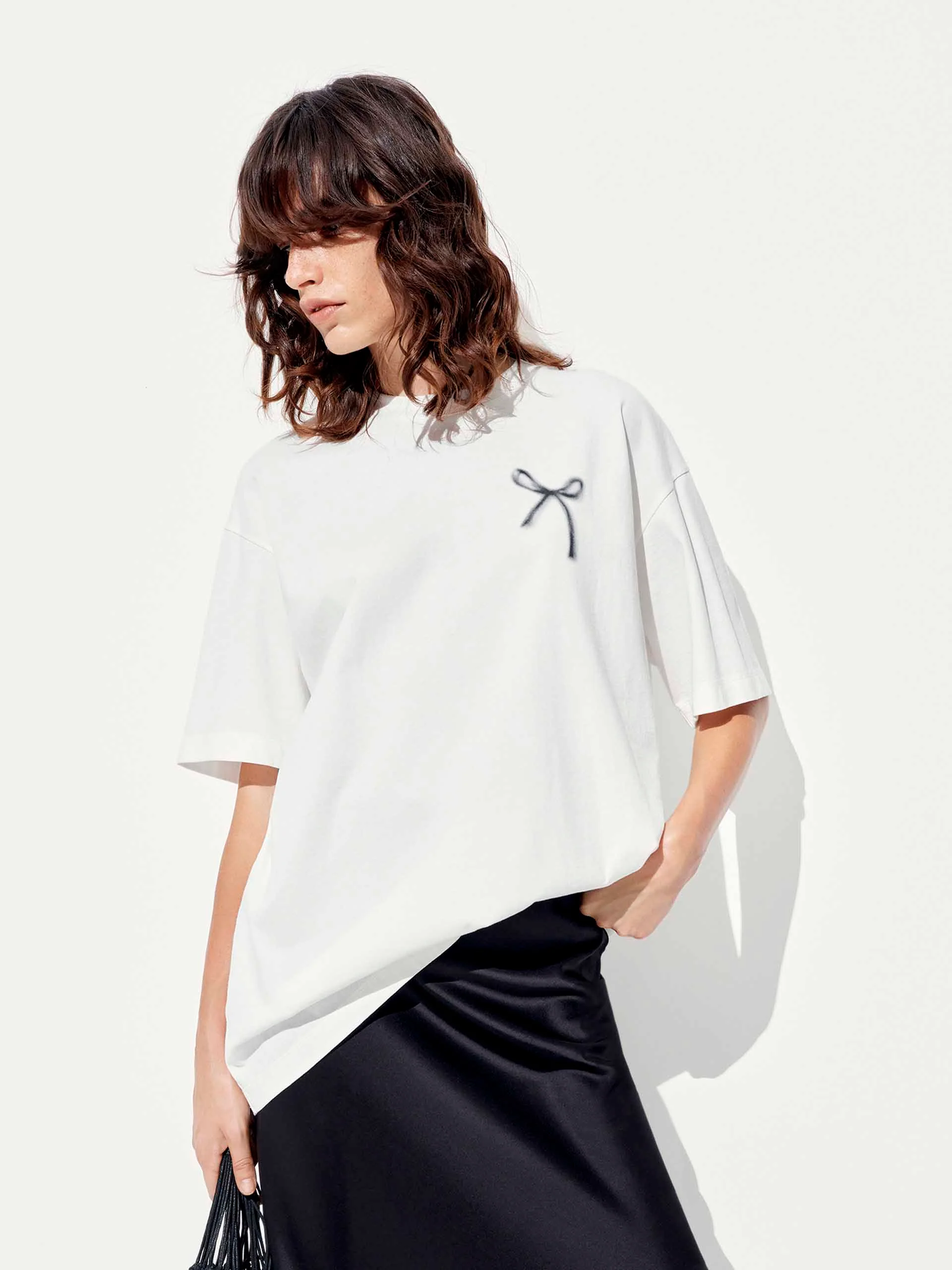 Bow Print Short Sleeves T-shirt