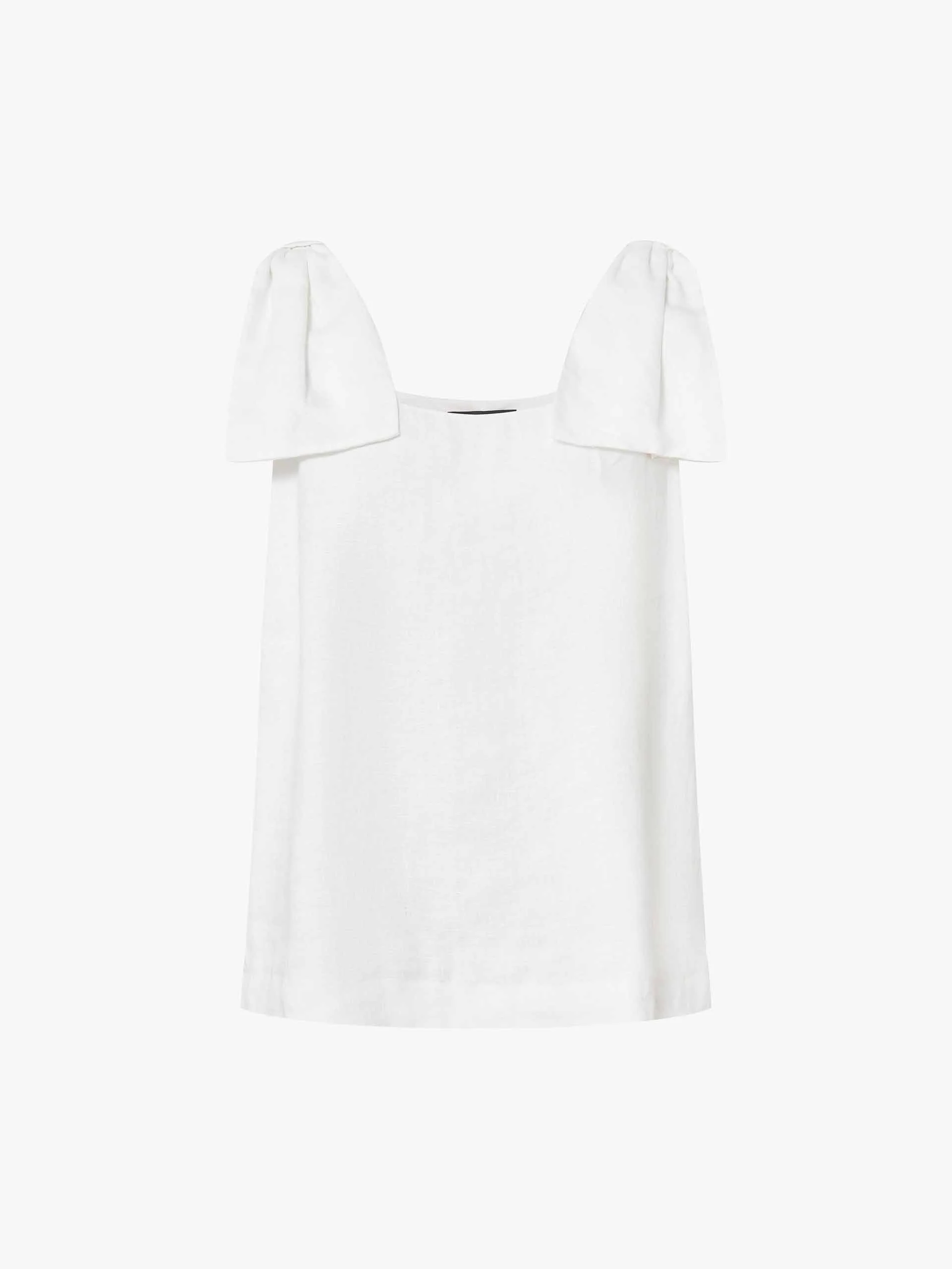Bow Strap Linen Blouse - Image 5