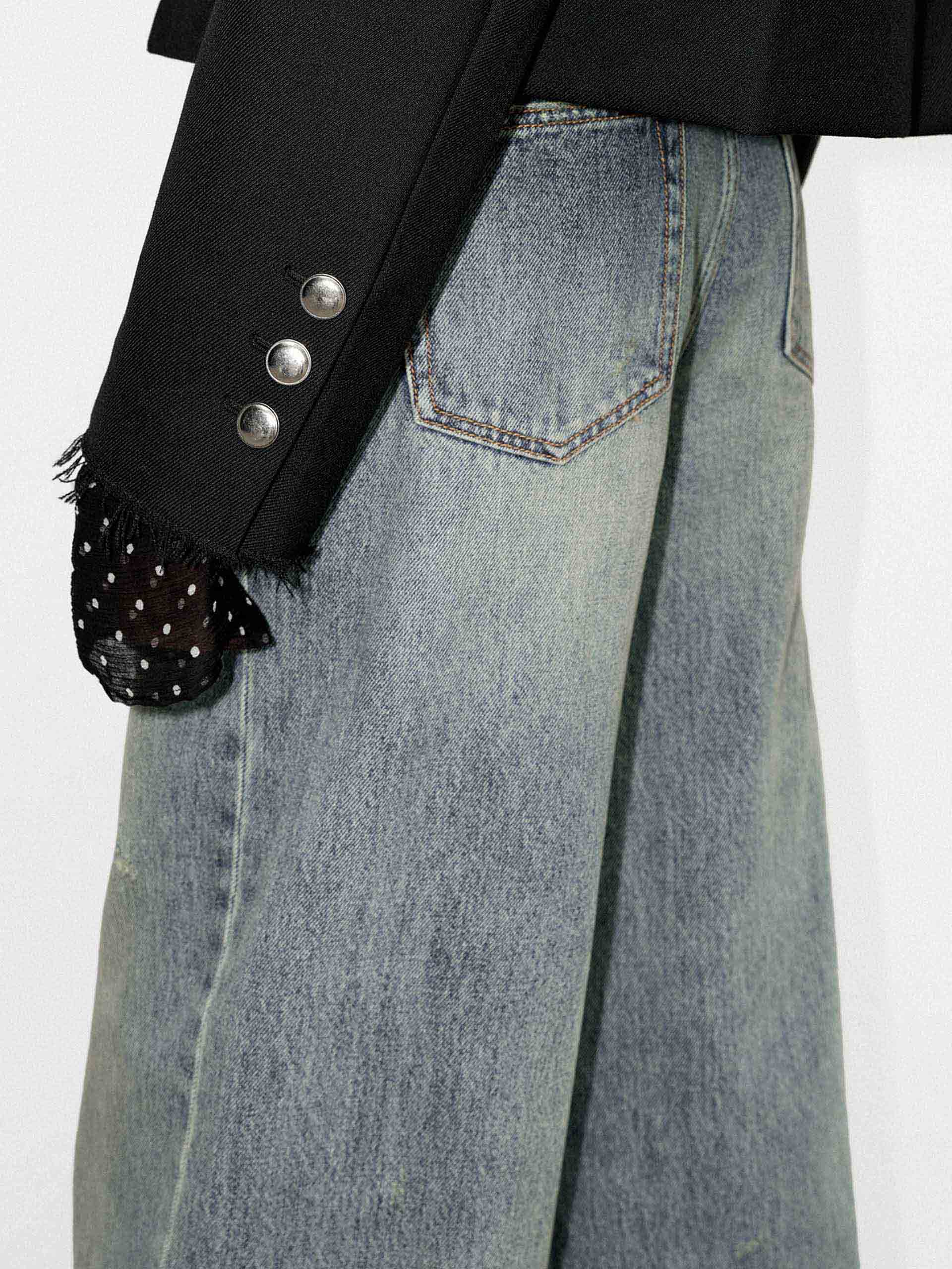Boxy Fit Collarless Jacket - Image 8