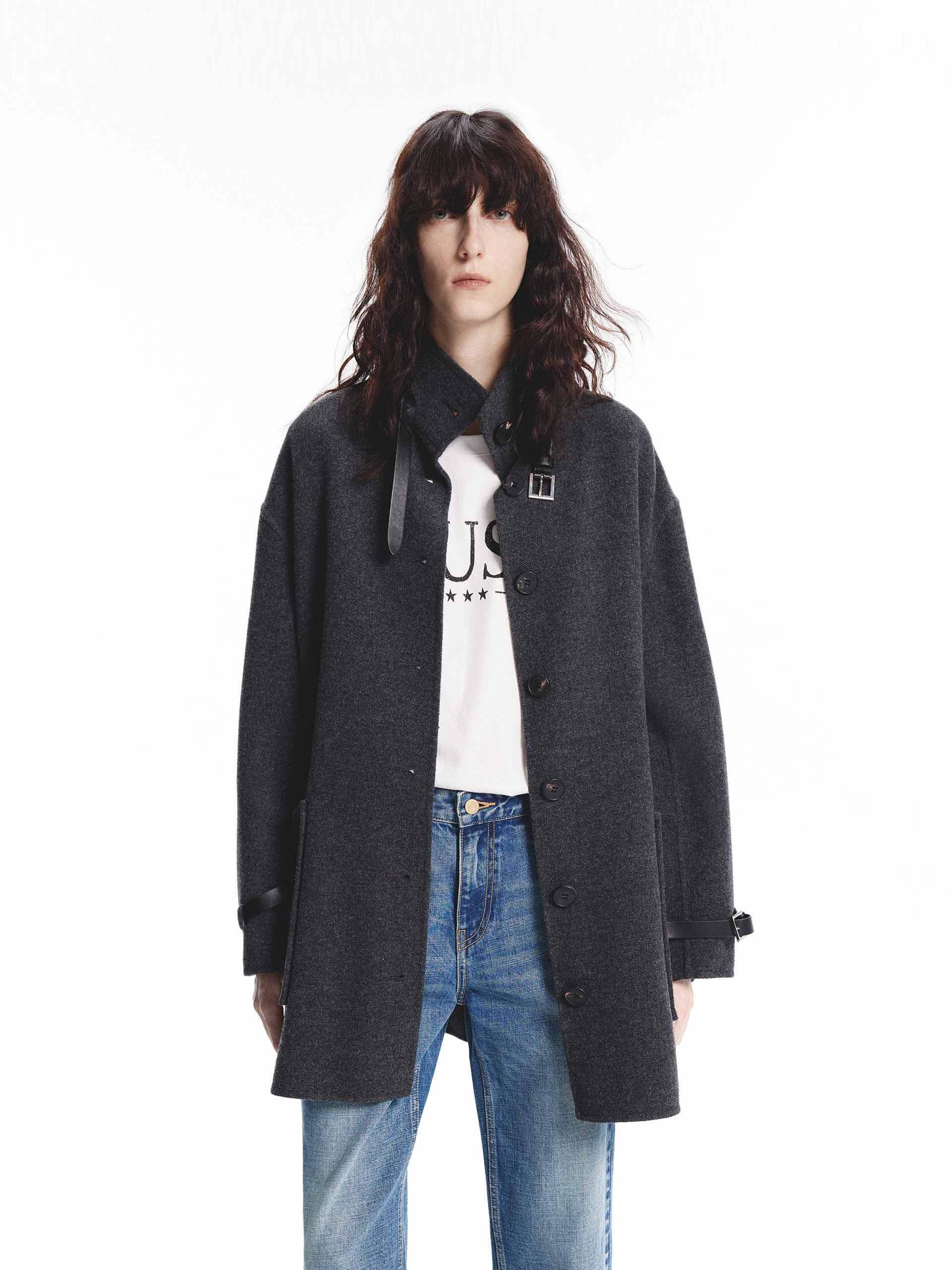Buckle Detail Wool Coat - Image 7