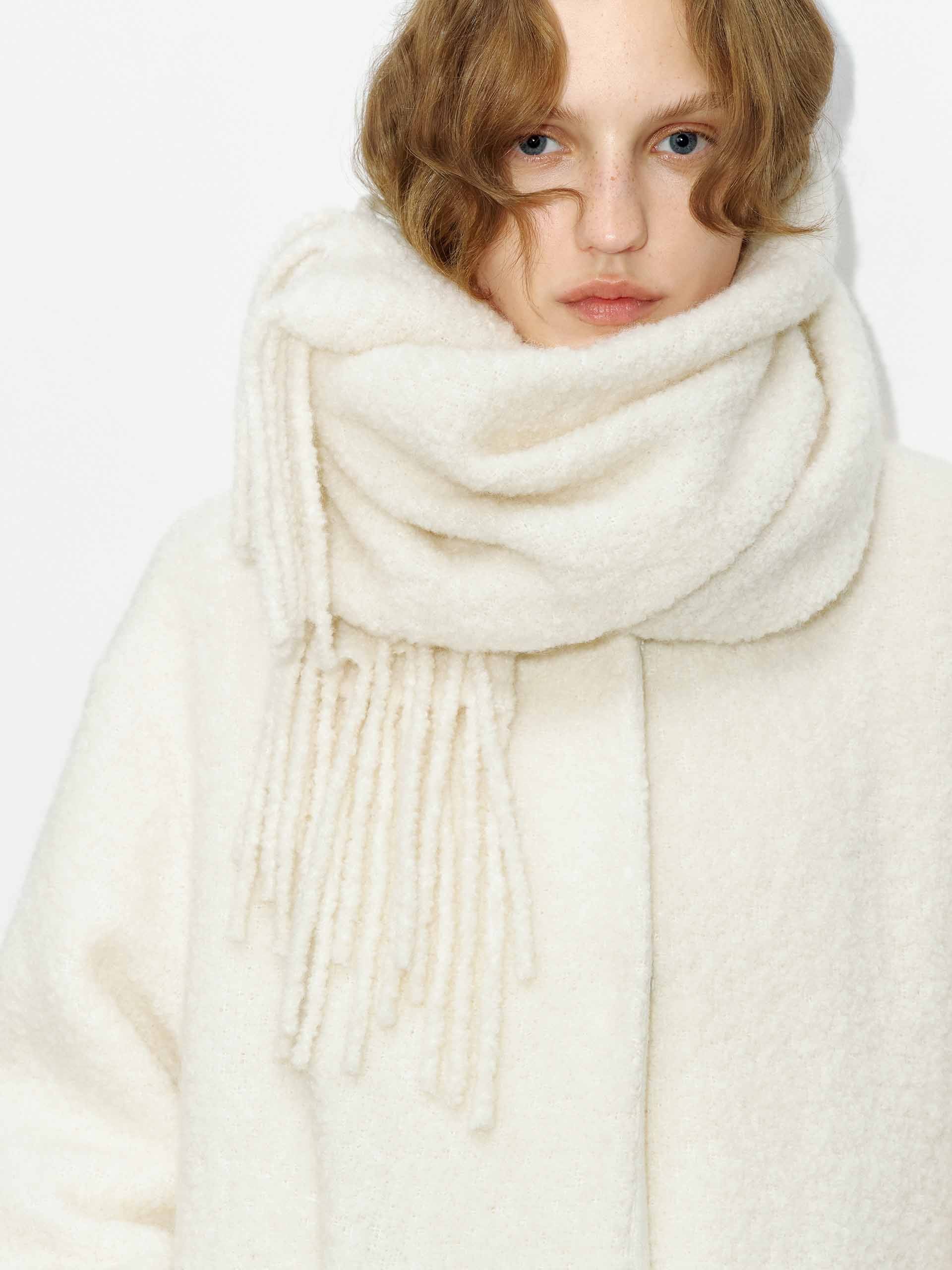 Button Closure Scarf Coat - Image 6