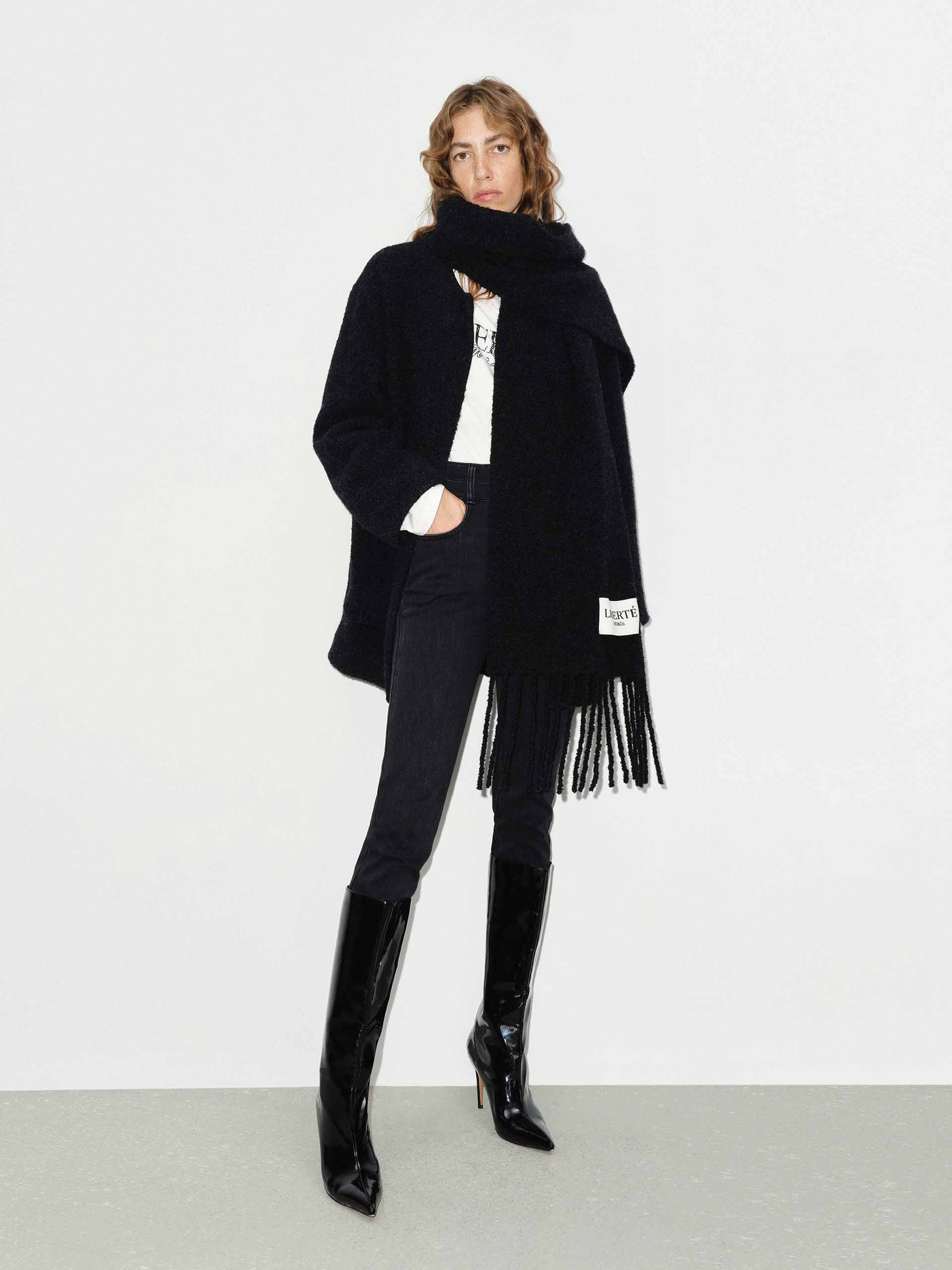Button Closure Scarf Coat - Image 8