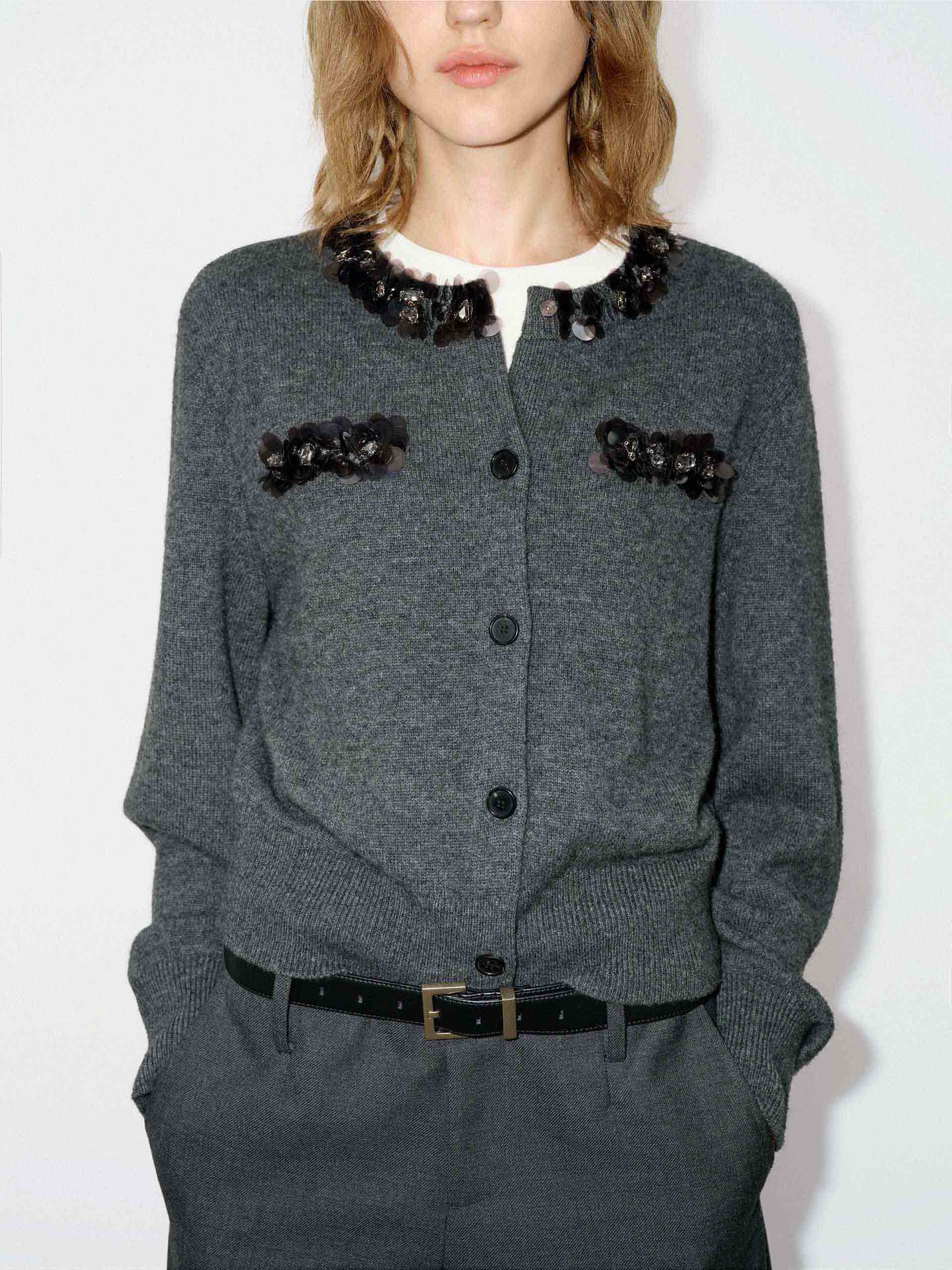 Button Closure Sequin Cardigan - Image 10