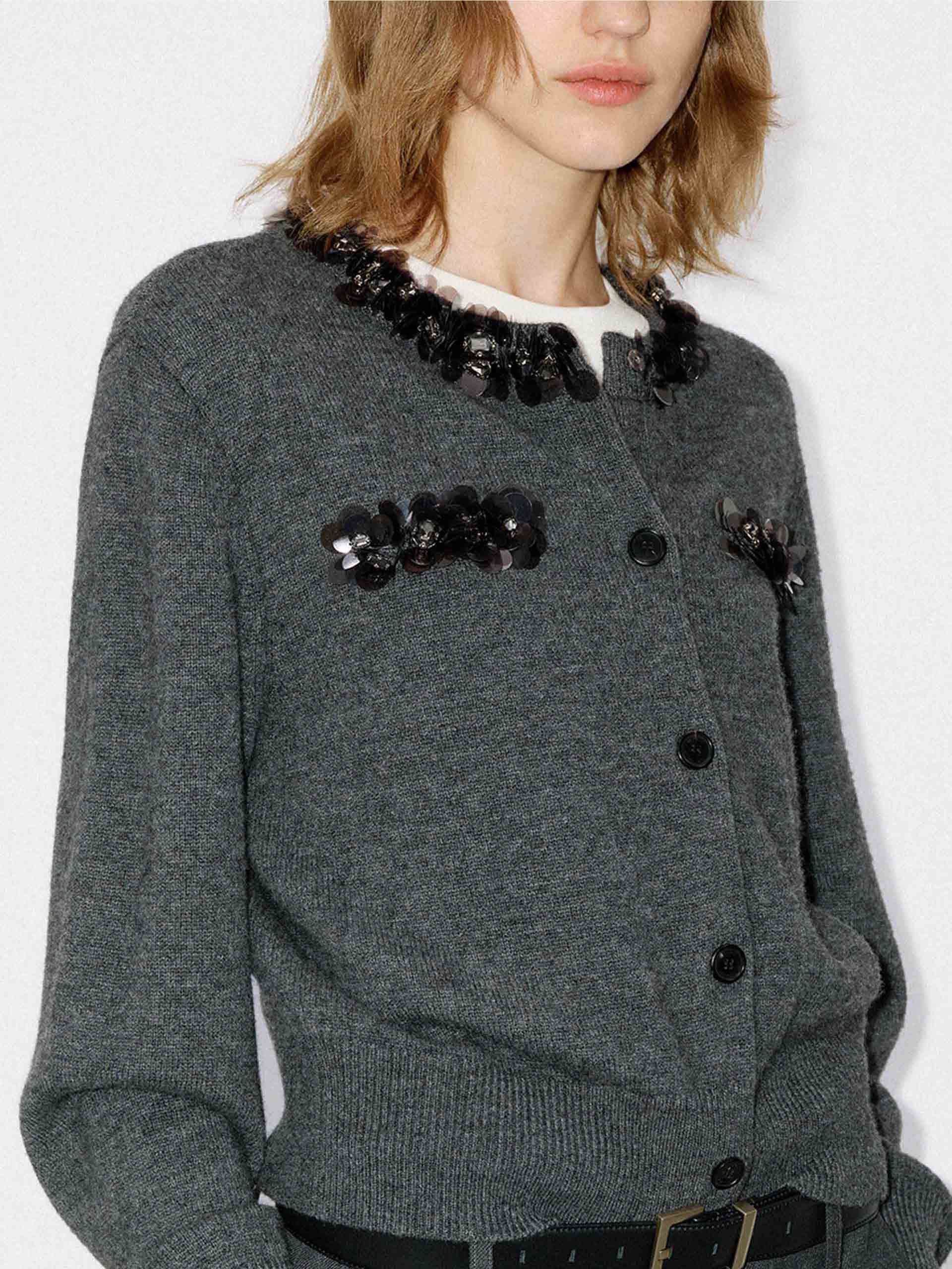Button Closure Sequin Cardigan - Image 16