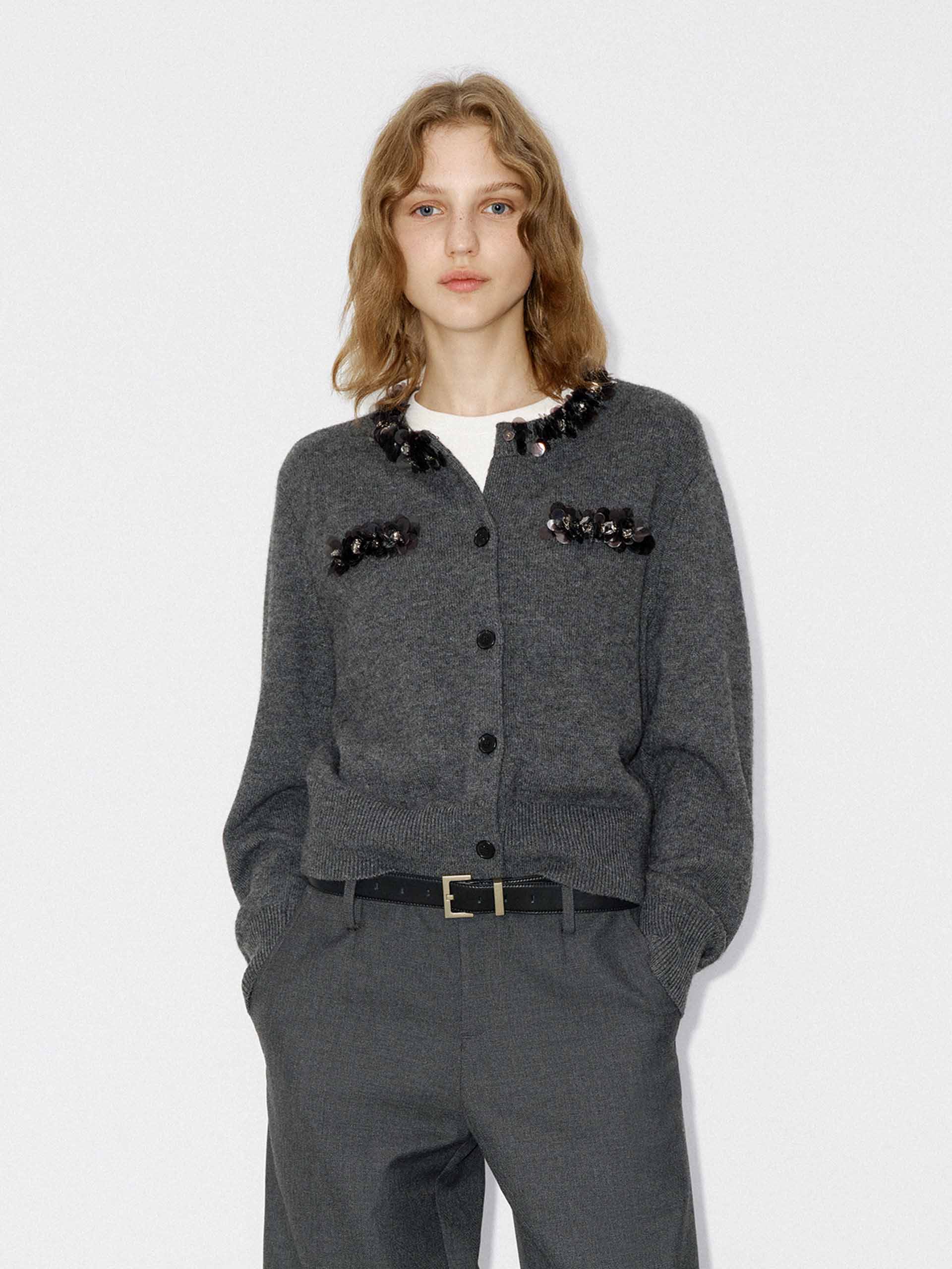 Button Closure Sequin Cardigan - Image 9
