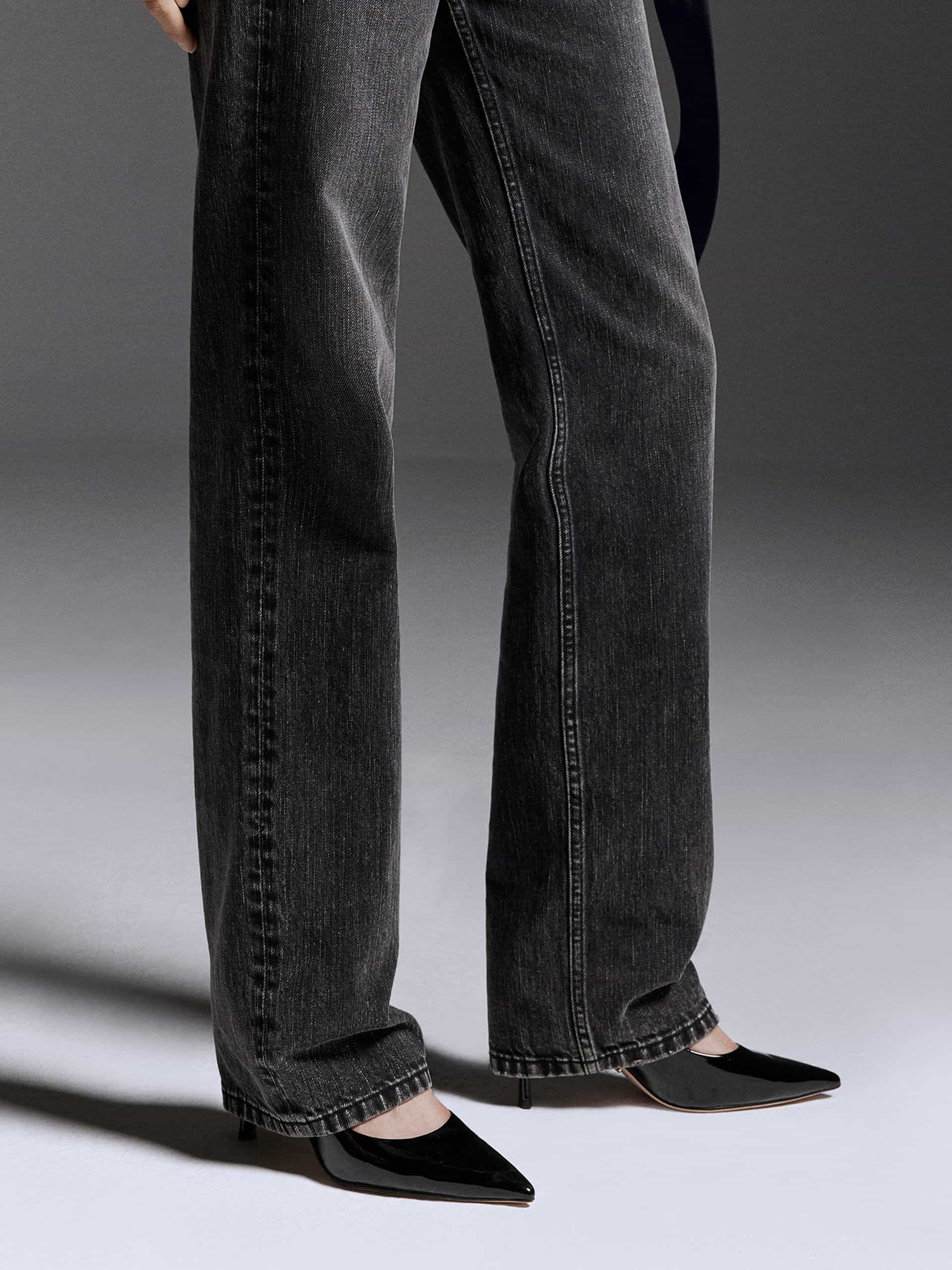Button Closure Straight Jeans - Image 15