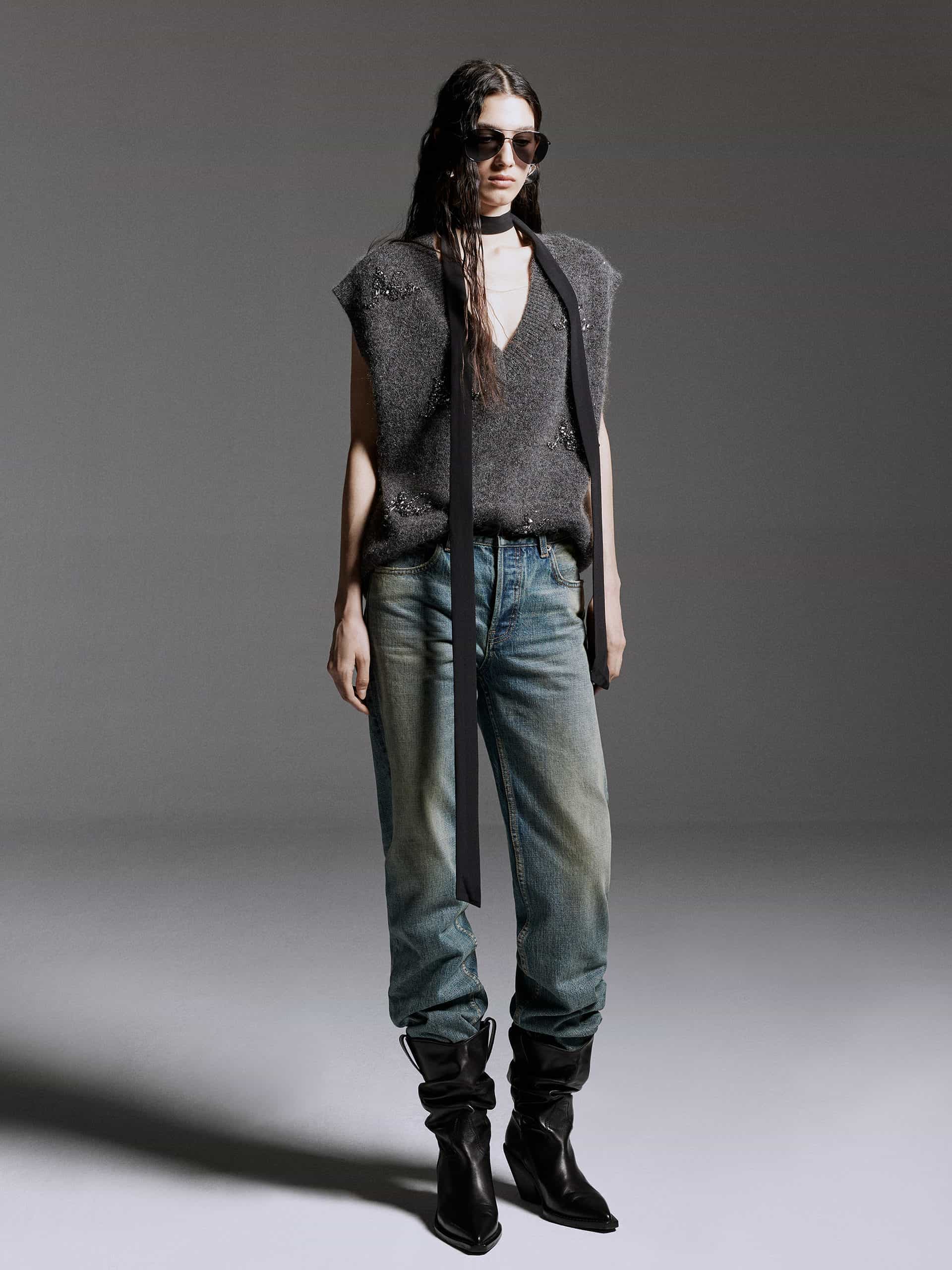 Button Closure Straight Jeans - Image 2