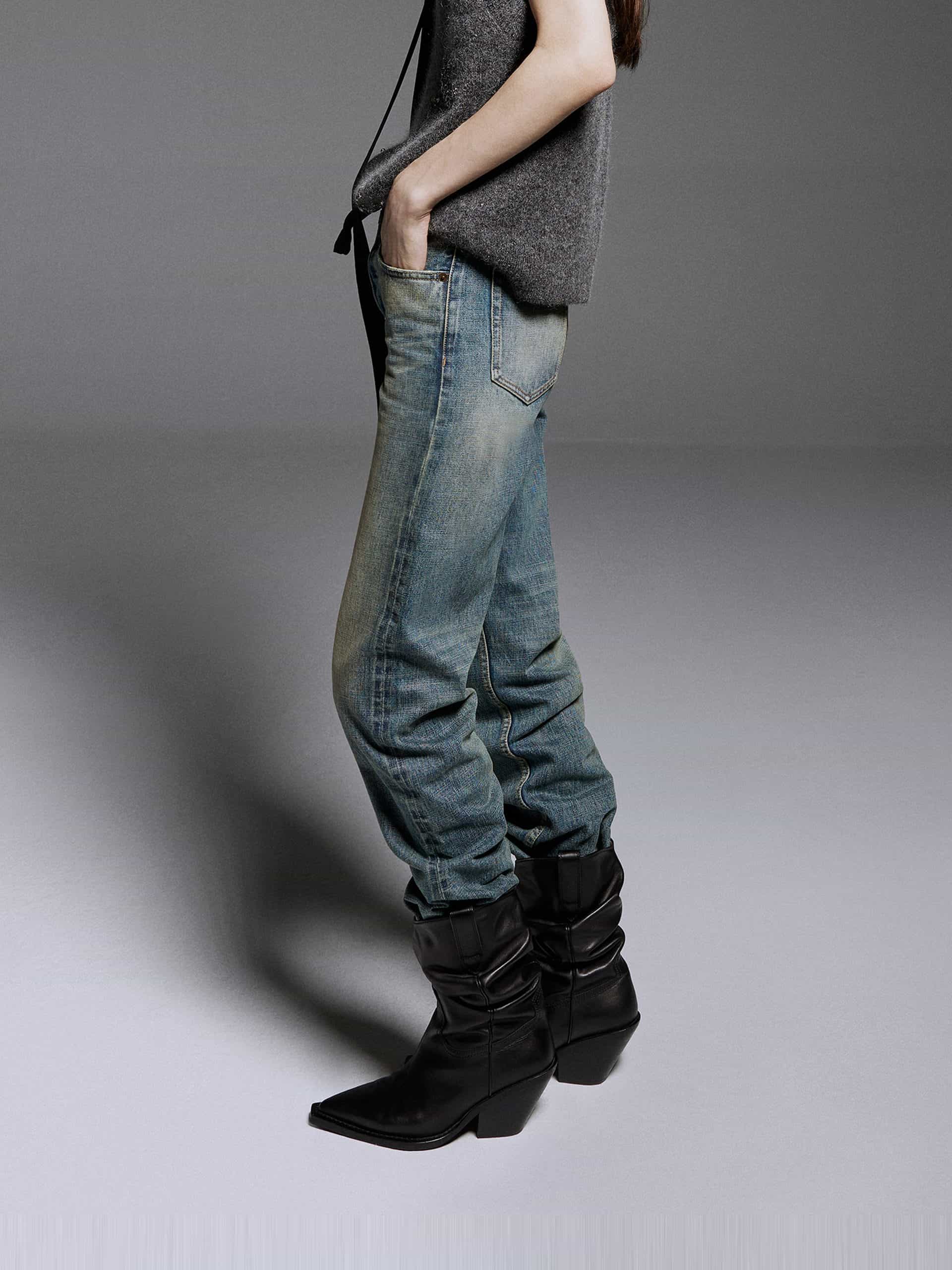 Button Closure Straight Jeans - Image 3