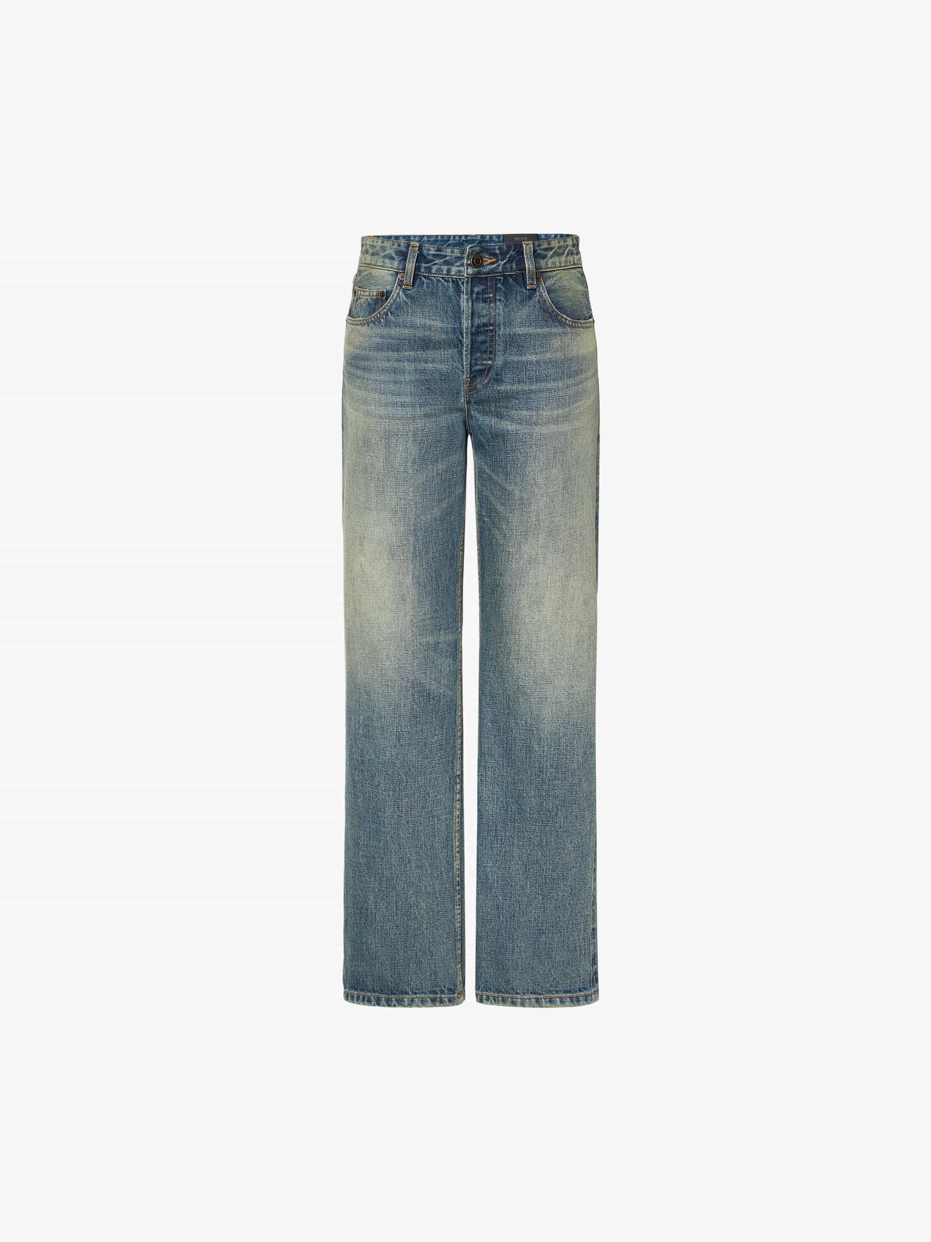 Button Closure Straight Jeans - Image 5