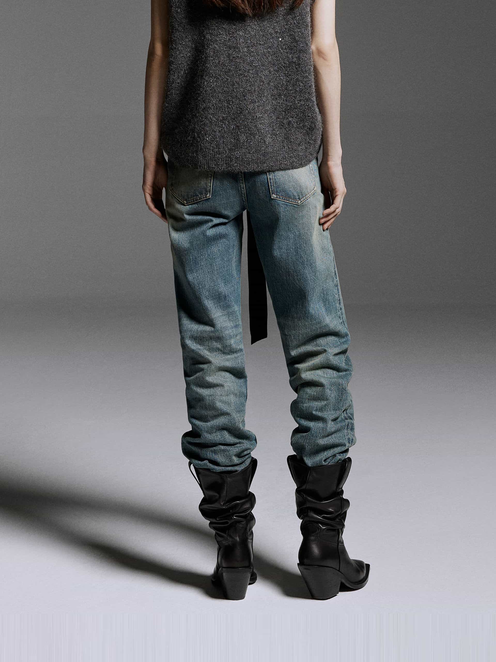 Button Closure Straight Jeans - Image 6
