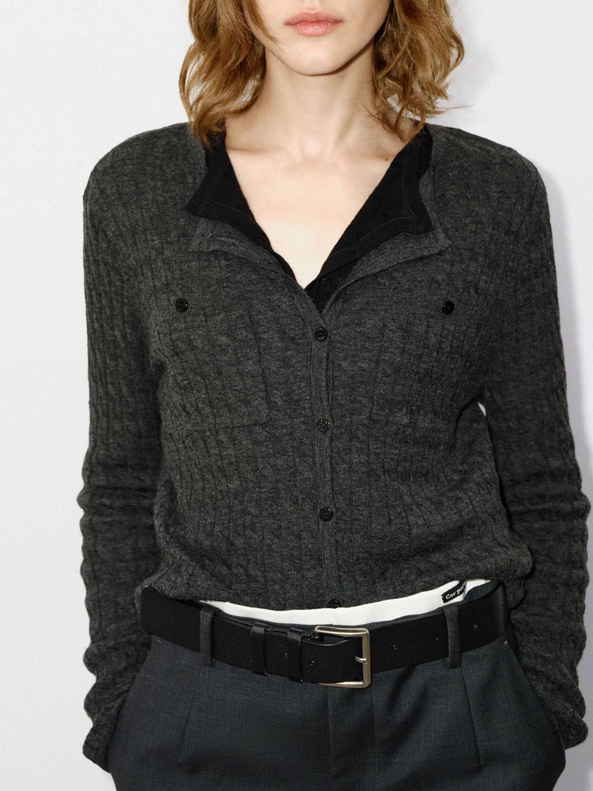 Button Closure Wool Cardigan - Image 13