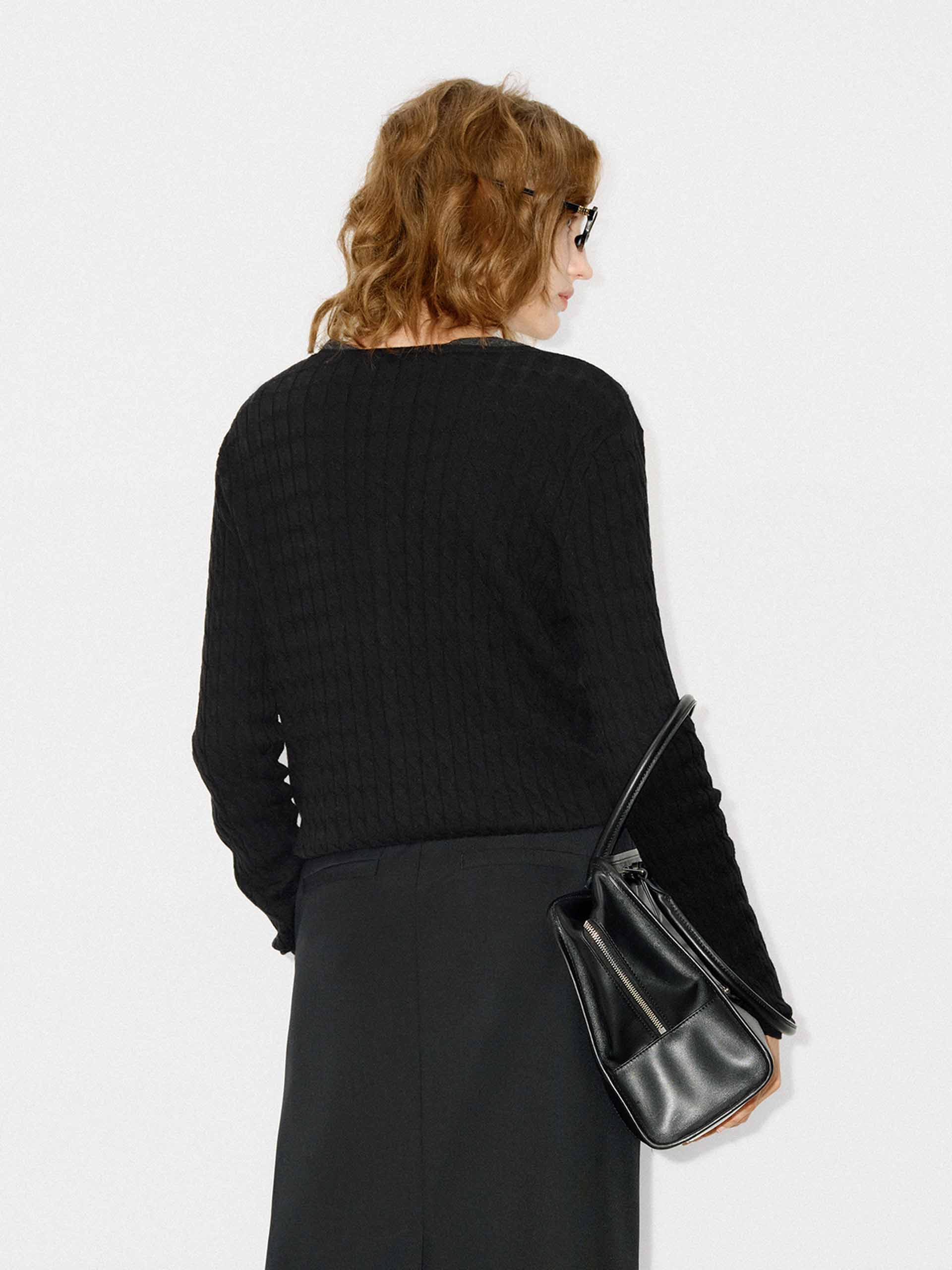 Button Closure Wool Cardigan - Image 3