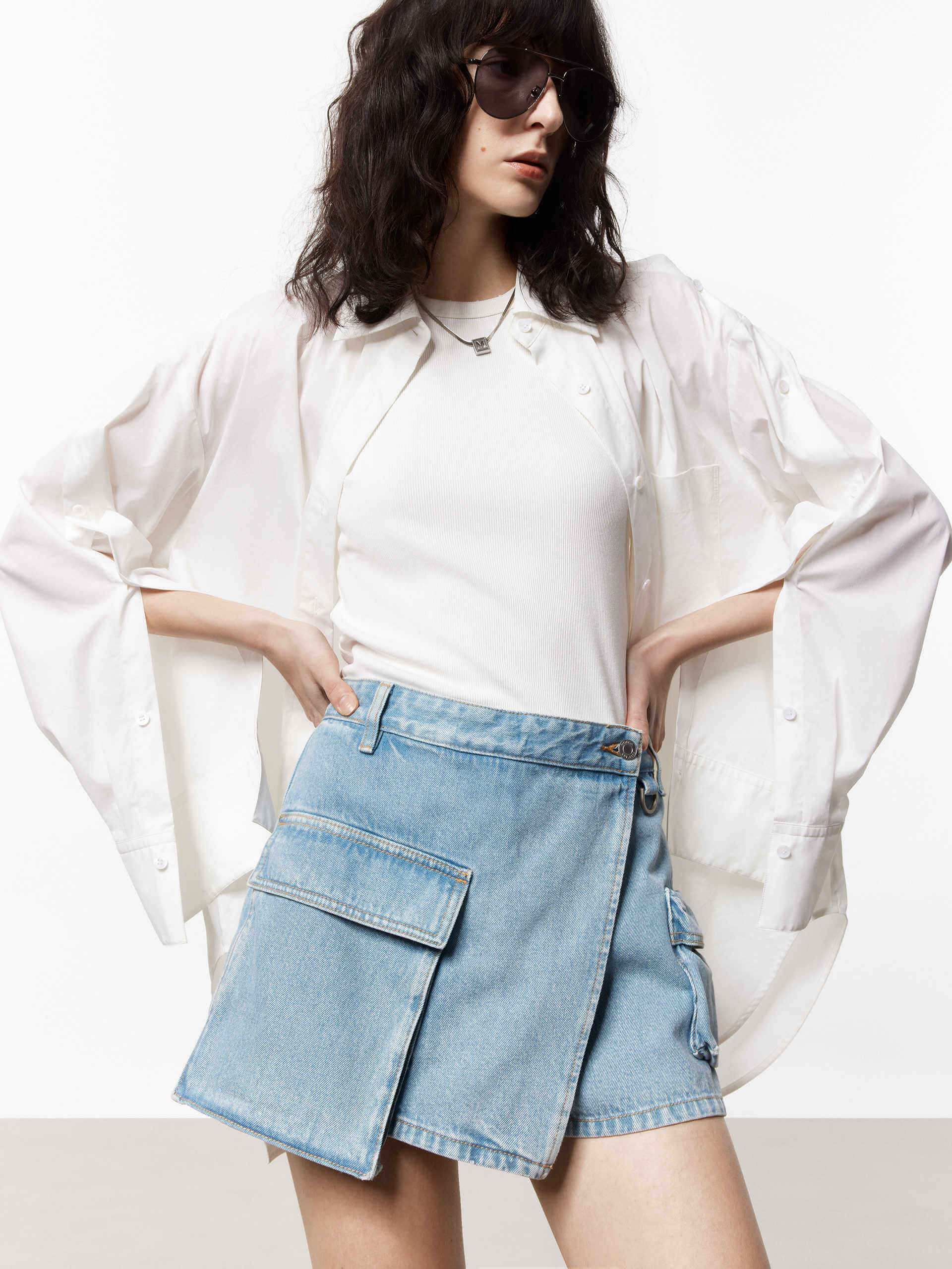 Button Sleeve Loose Shirt - Image 11