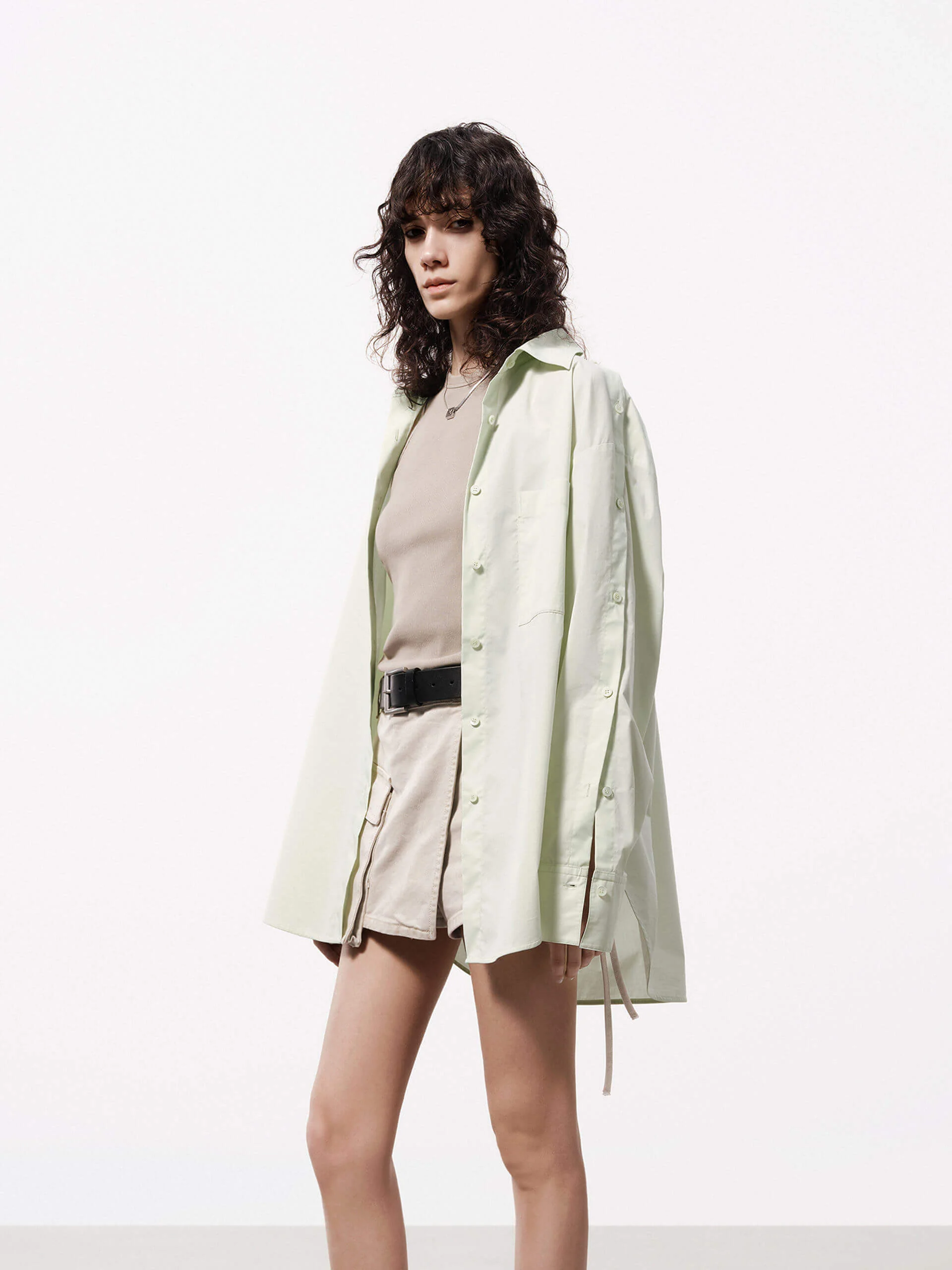 Button Sleeve Loose Shirt - Image 6