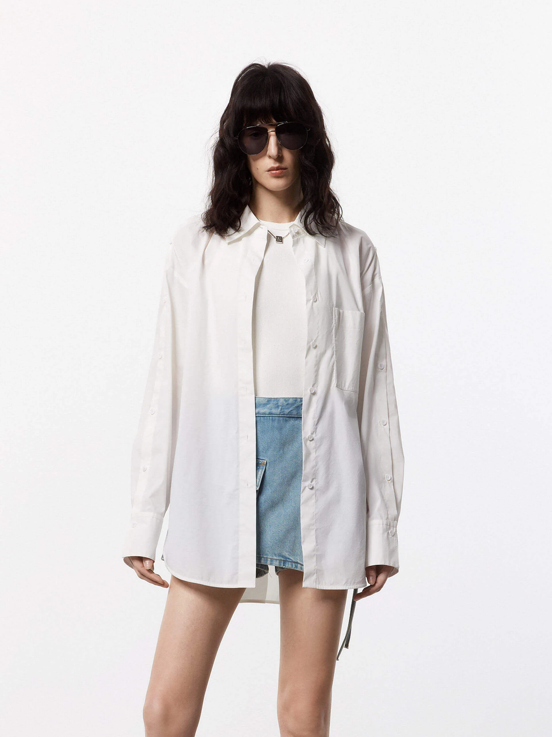 Button Sleeve Loose Shirt - Image 9