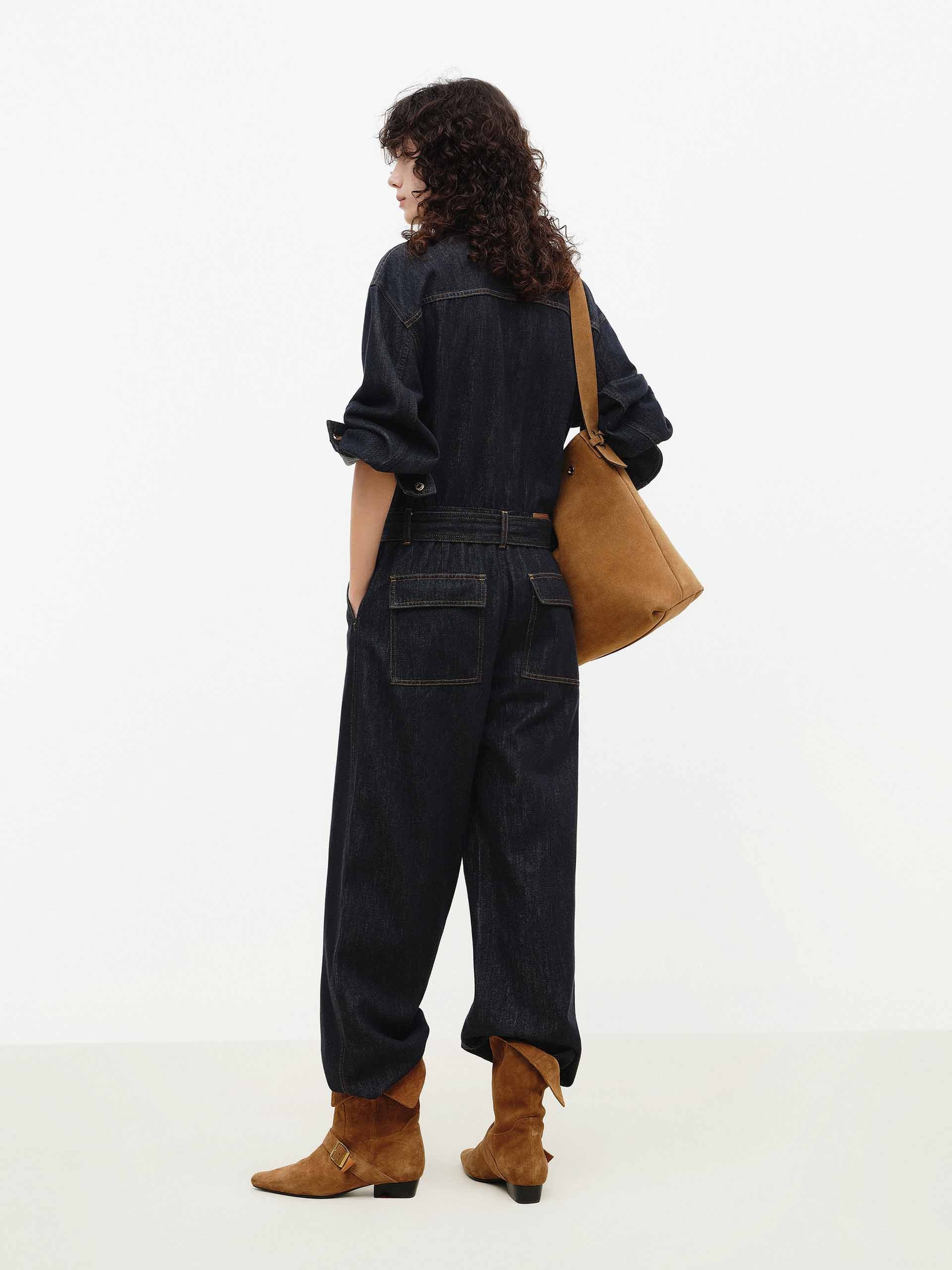 Cargo Denim Cotton Jumpsuit - Image 3