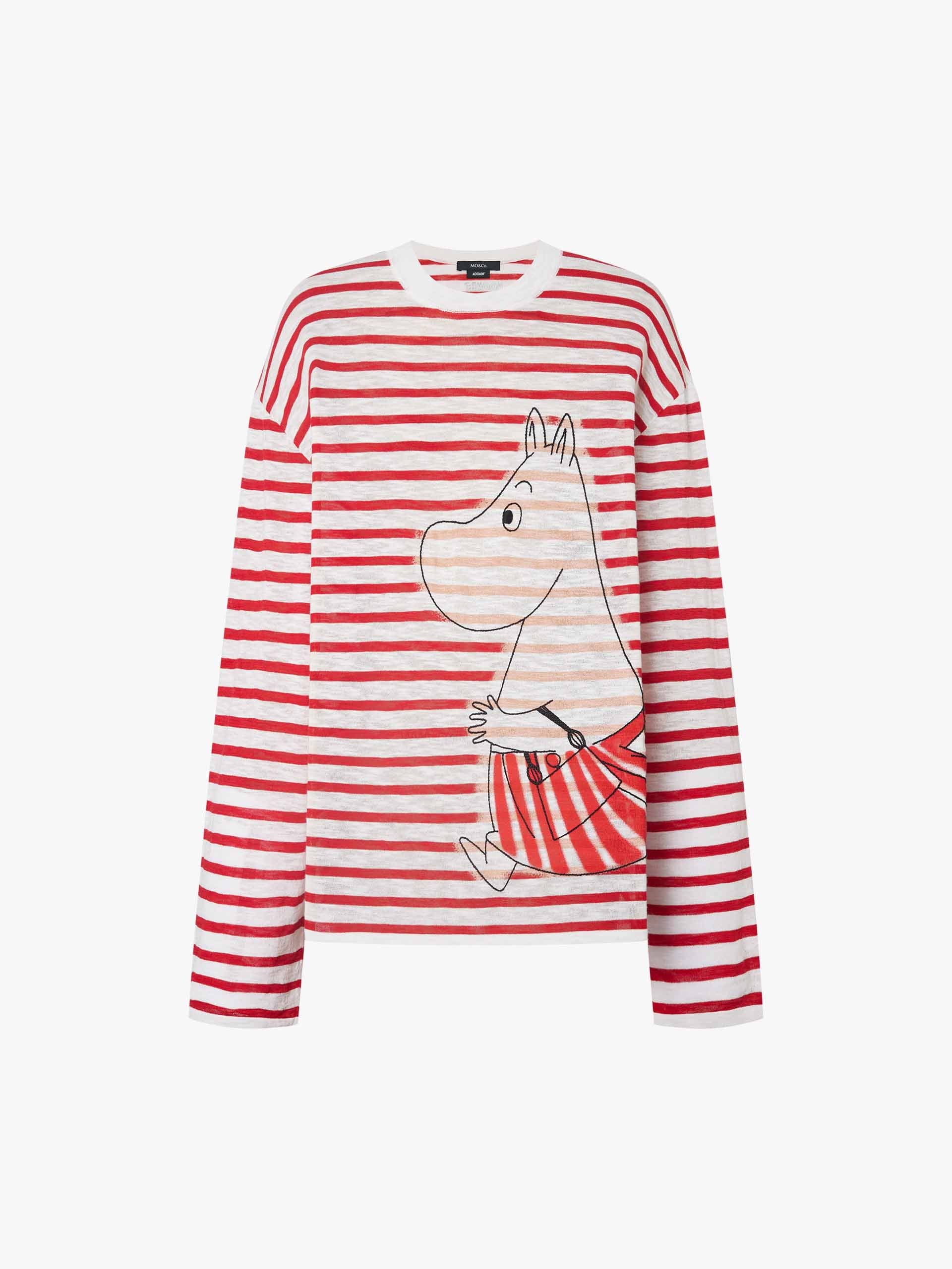 Cartoon Printed Striped Sweater - Image 13